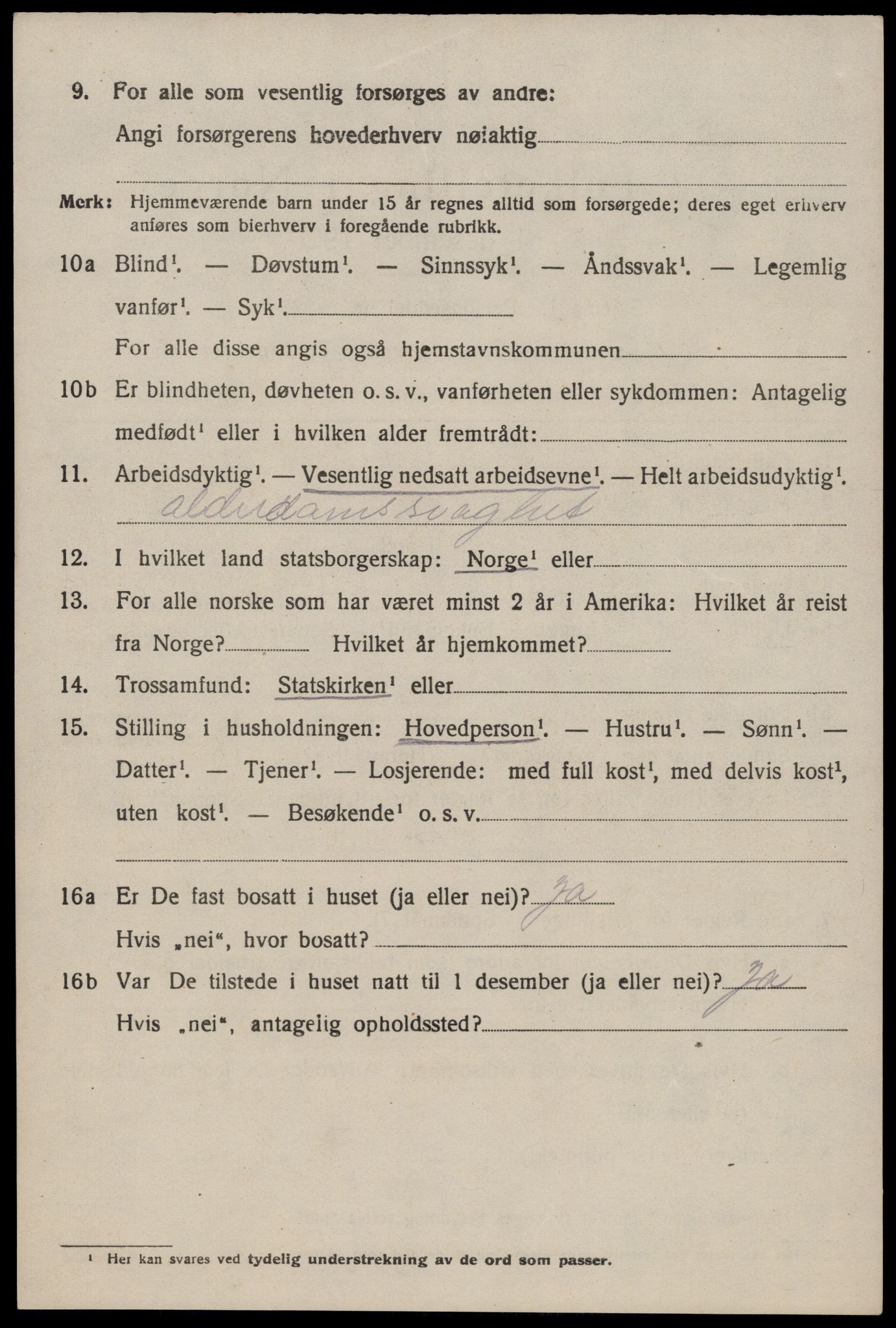 SAST, 1920 census for Nedstrand, 1920, p. 2766