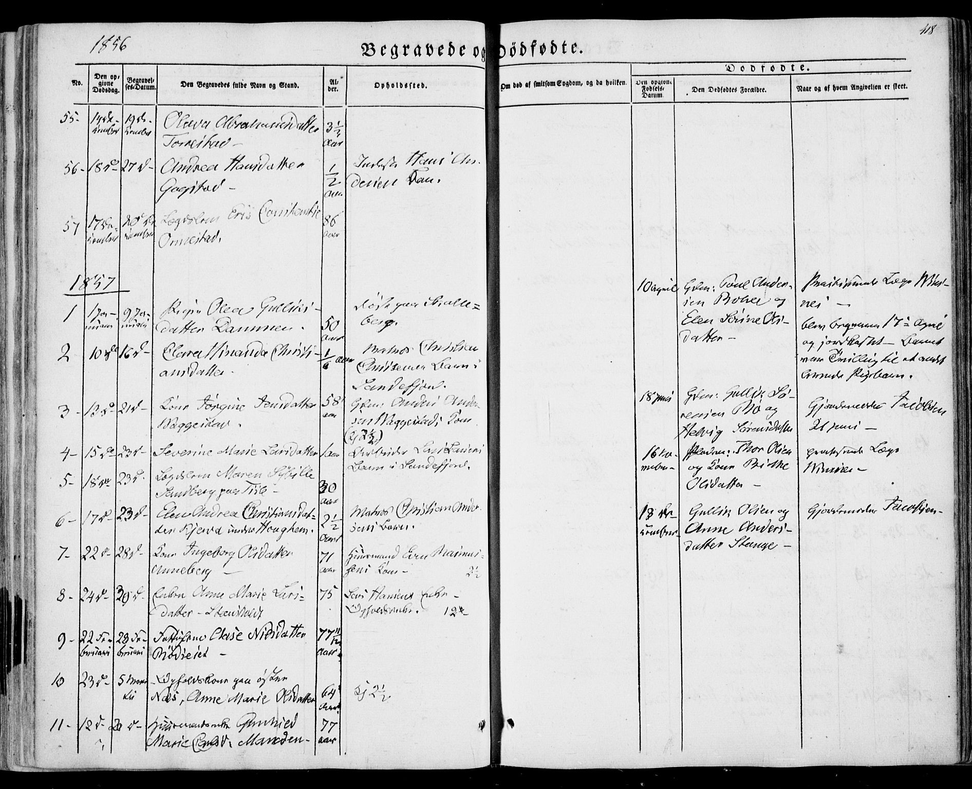 Sandar kirkebøker, SAKO/A-243/F/Fa/L0007: Parish register (official) no. 7, 1855-1861, p. 418