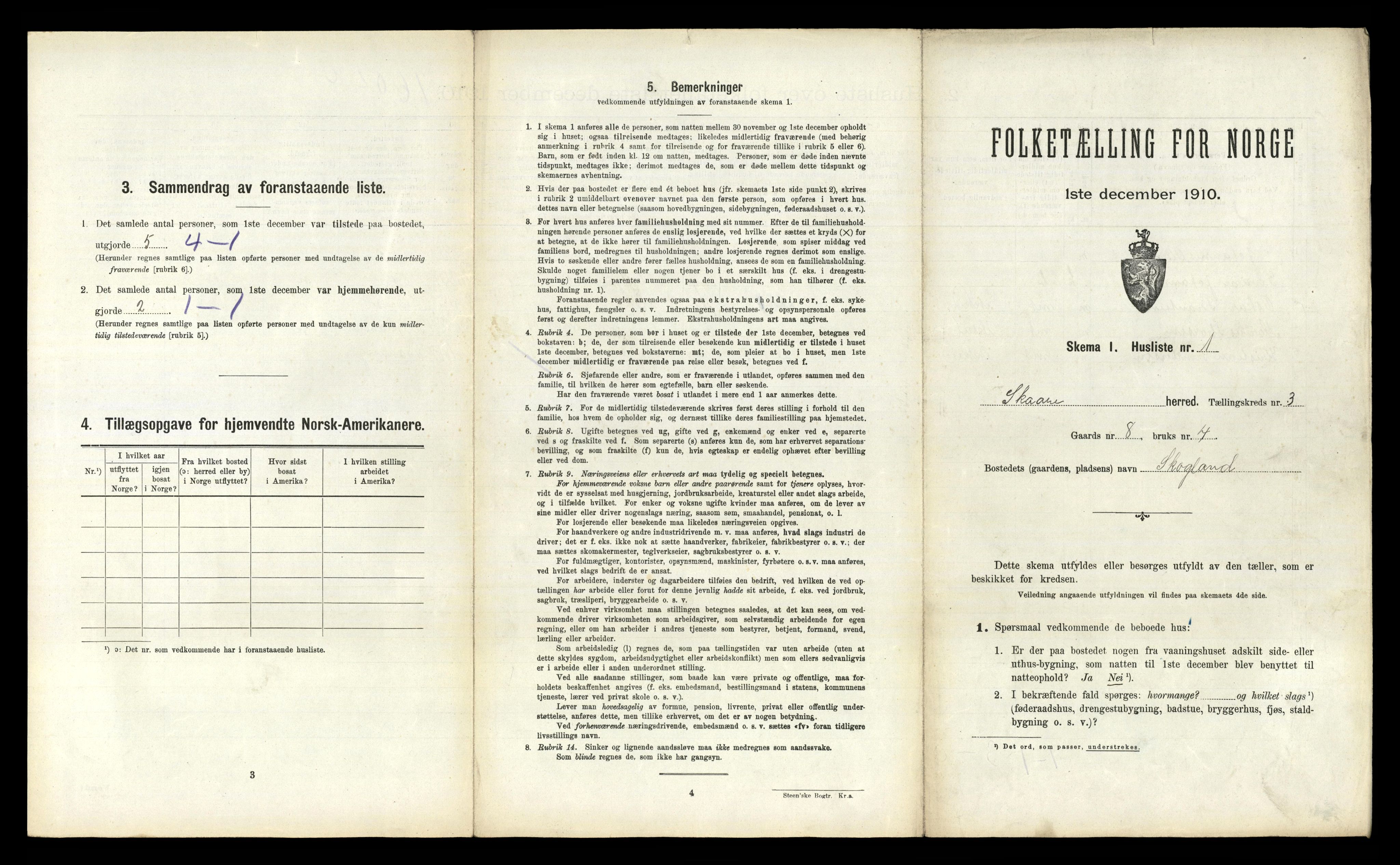 RA, 1910 census for Skåre, 1910, p. 166