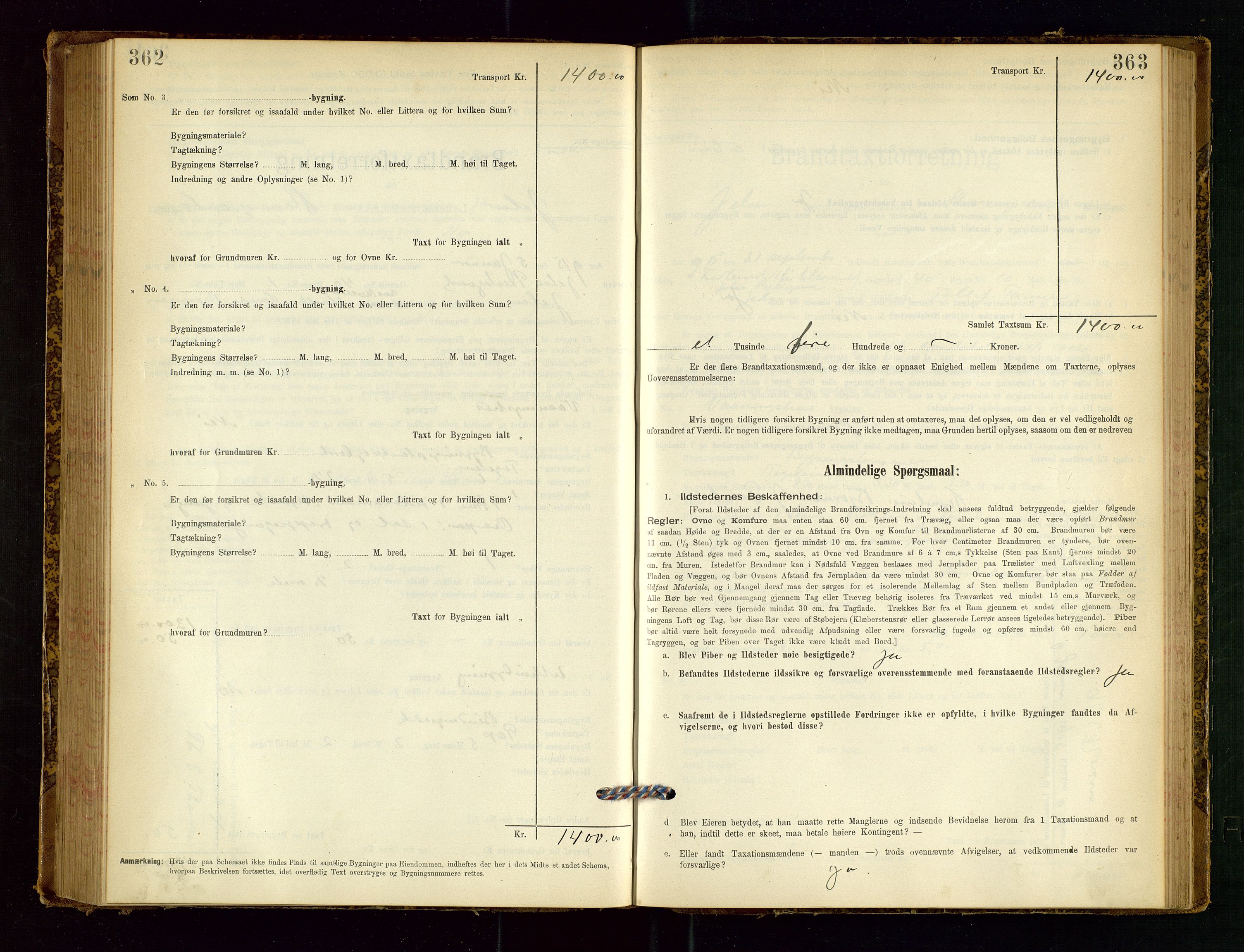 Jelsa lensmannskontor, SAST/A-100360/Gob/L0001: "Brandtaxationsprotocol", 1895-1918, p. 362-363