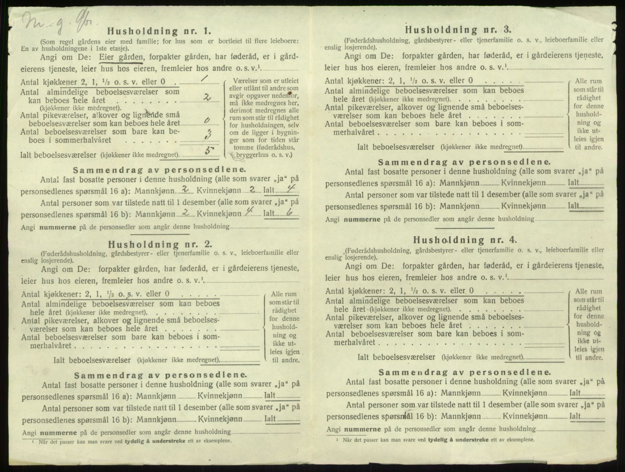 SAB, 1920 census for Vik, 1920, p. 1304