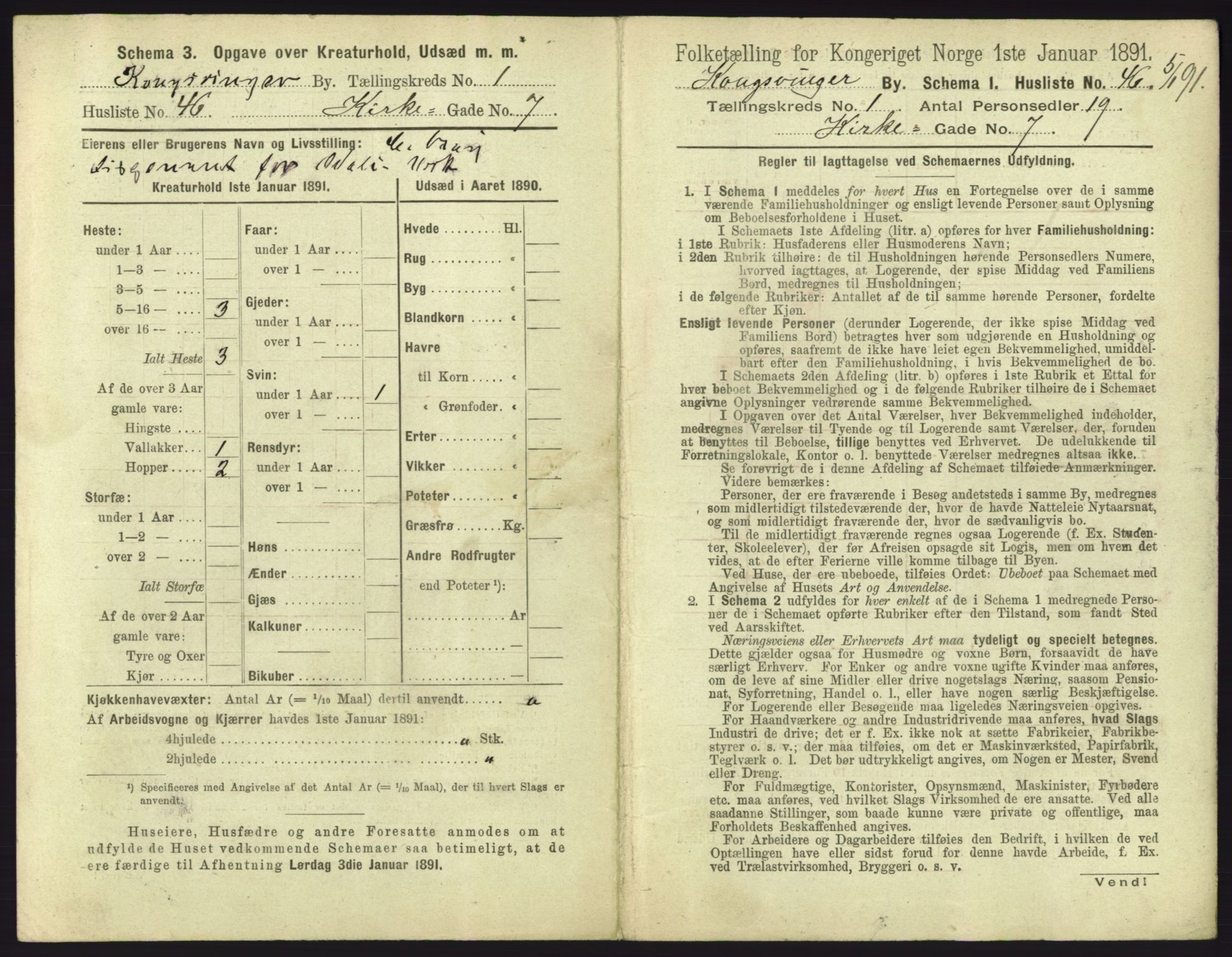 RA, 1891 census for 0402 Kongsvinger, 1891, p. 113