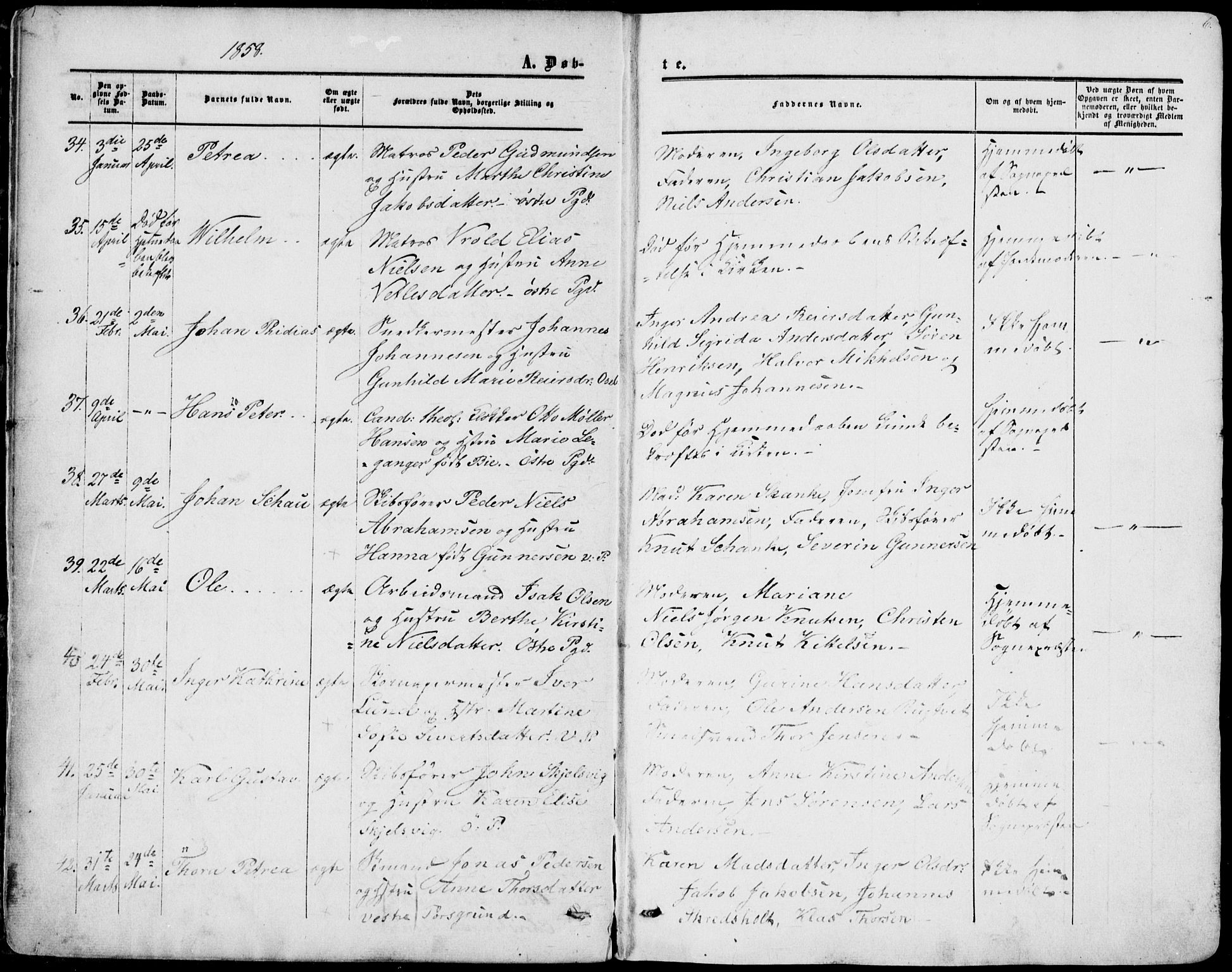 Porsgrunn kirkebøker , AV/SAKO-A-104/F/Fa/L0007: Parish register (official) no. 7, 1858-1877, p. 6
