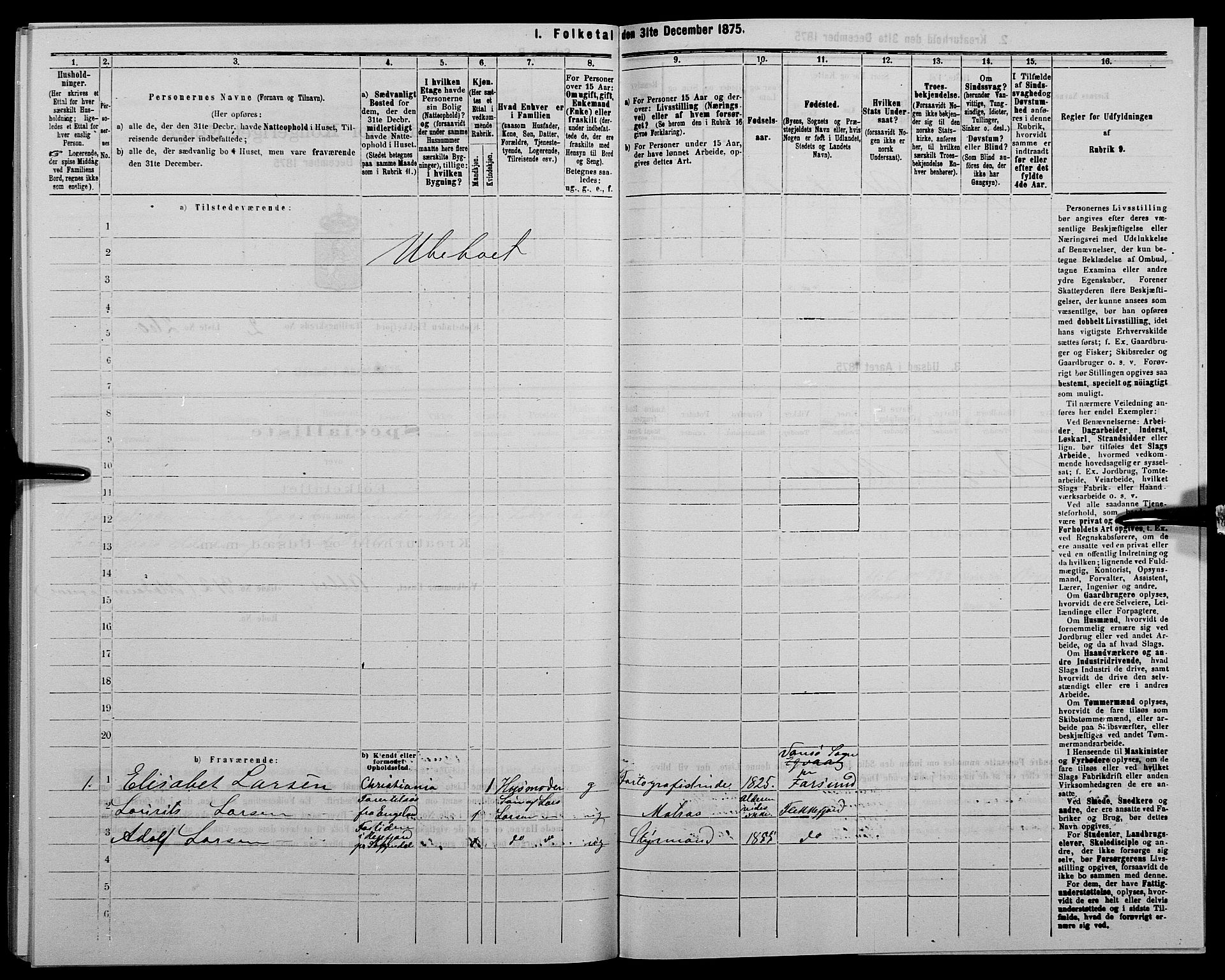 SAK, 1875 census for 1004B Flekkefjord/Flekkefjord, 1875, p. 387