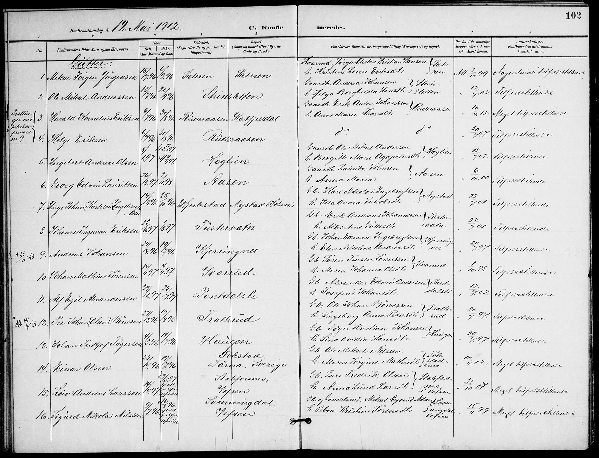 Ministerialprotokoller, klokkerbøker og fødselsregistre - Nordland, AV/SAT-A-1459/823/L0326: Parish register (official) no. 823A03, 1899-1919, p. 102