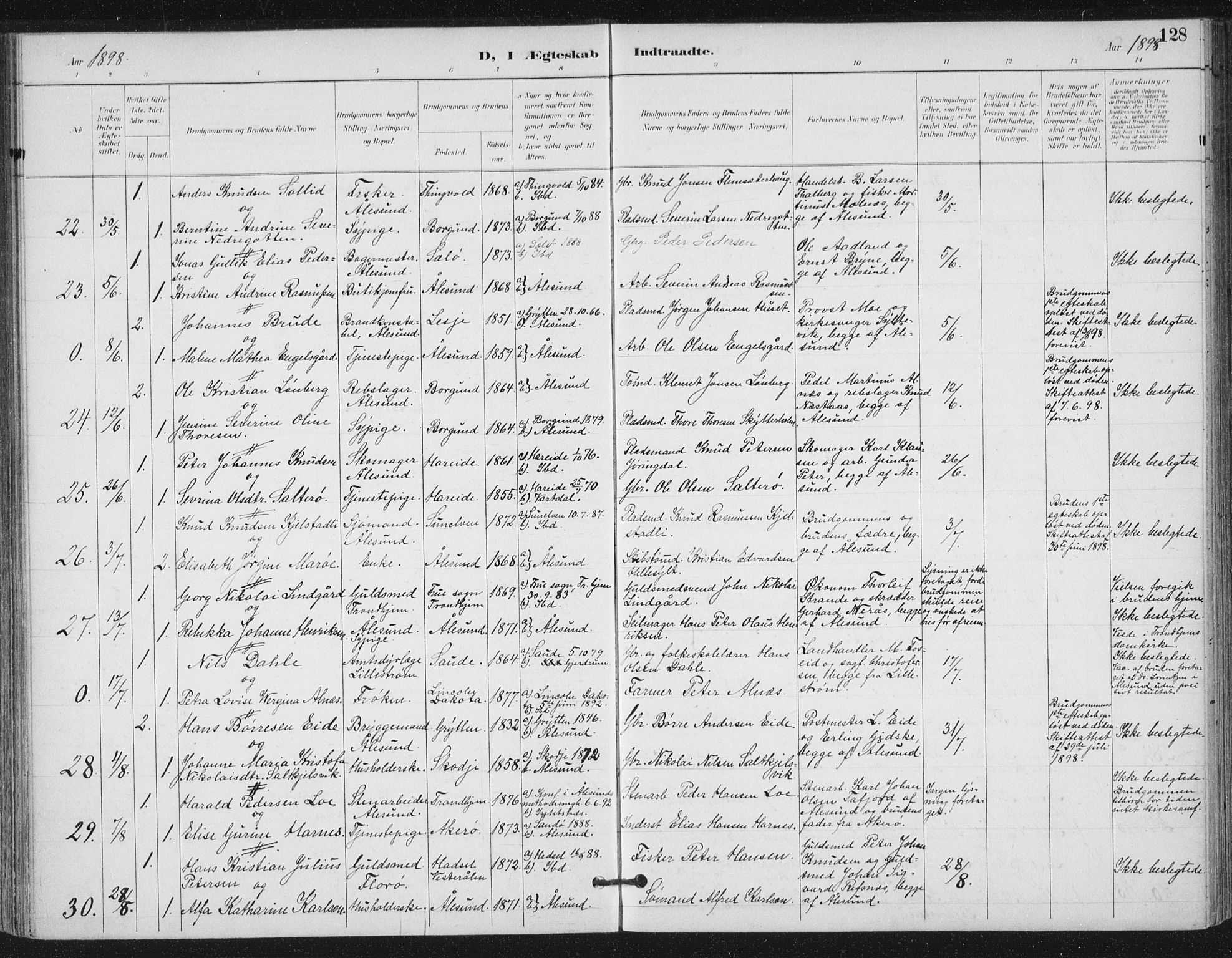 Ministerialprotokoller, klokkerbøker og fødselsregistre - Møre og Romsdal, AV/SAT-A-1454/529/L0457: Parish register (official) no. 529A07, 1894-1903, p. 128