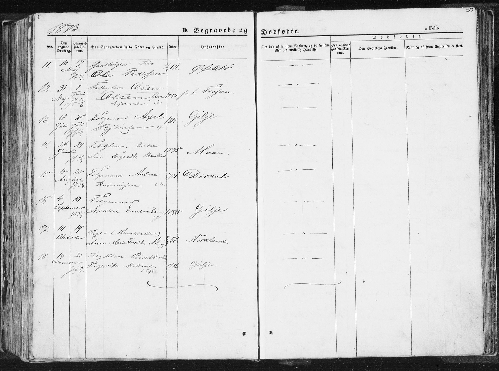 Høgsfjord sokneprestkontor, AV/SAST-A-101624/H/Ha/Haa/L0001: Parish register (official) no. A 1, 1854-1875, p. 313