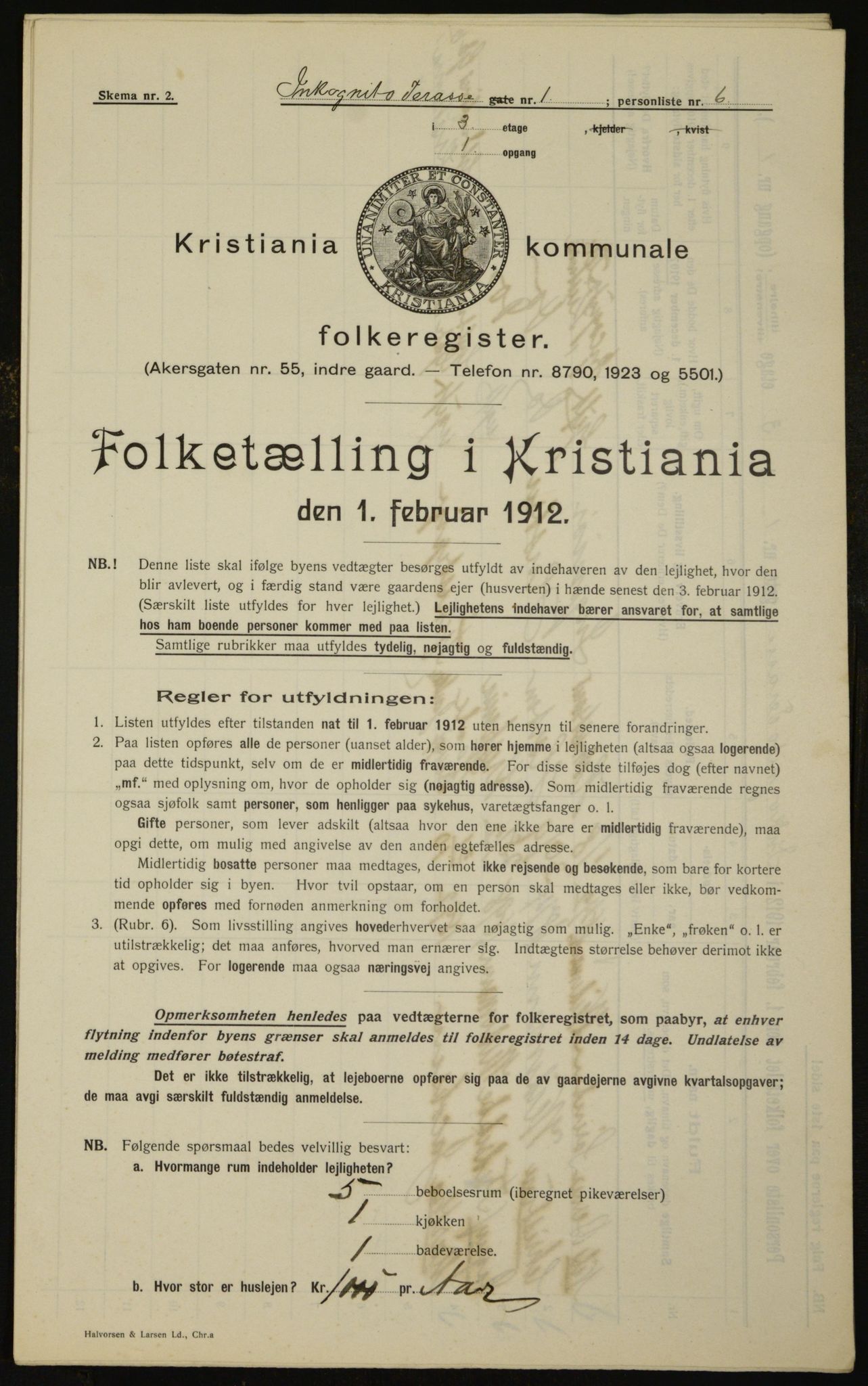 OBA, Municipal Census 1912 for Kristiania, 1912, p. 44731