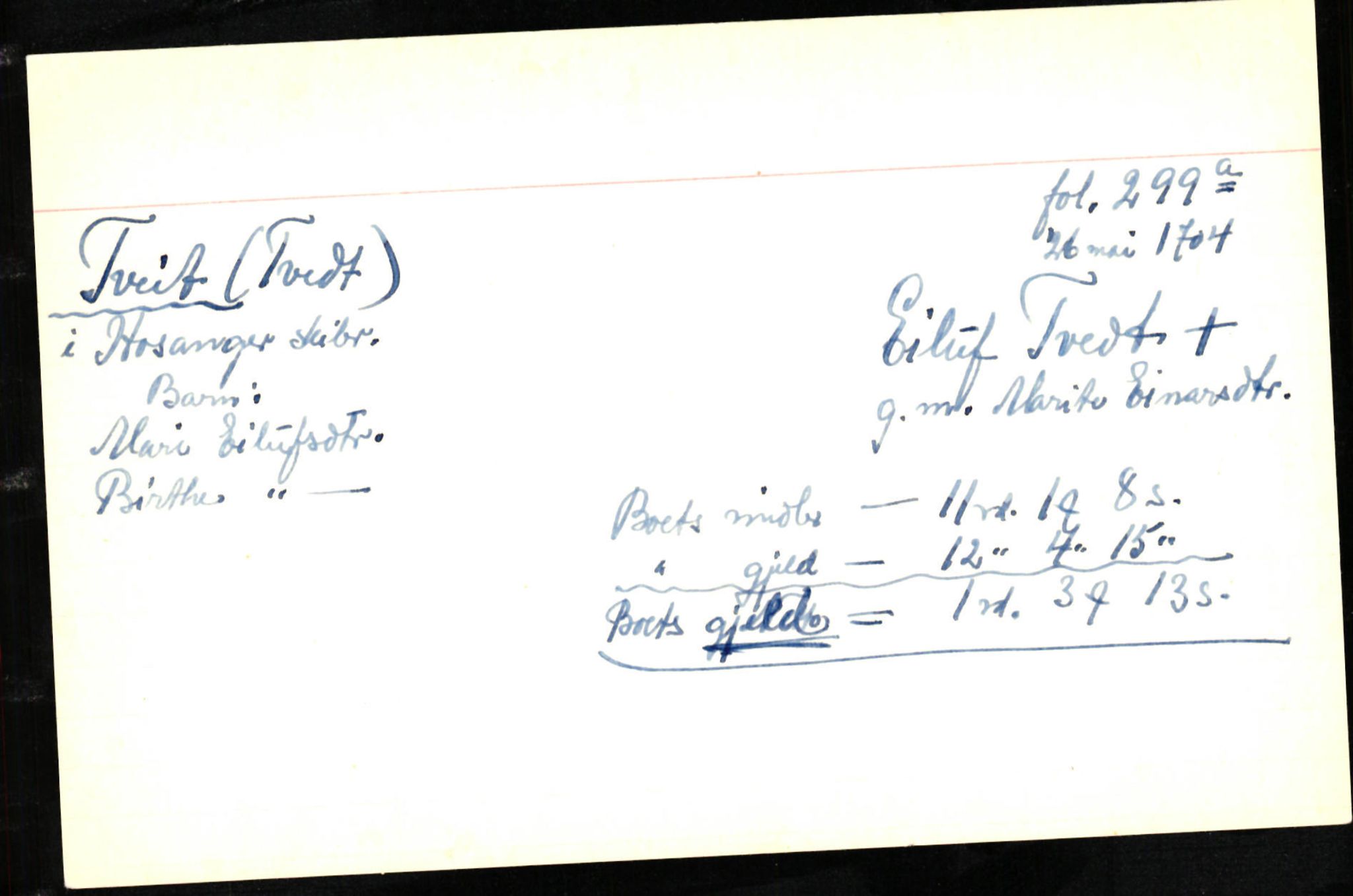 Skiftekort ved Statsarkivet i Bergen, SAB/SKIFTEKORT/001/L0001: Skifteprotokoll nr. 1-2 - test test, 1702-1716, p. 398