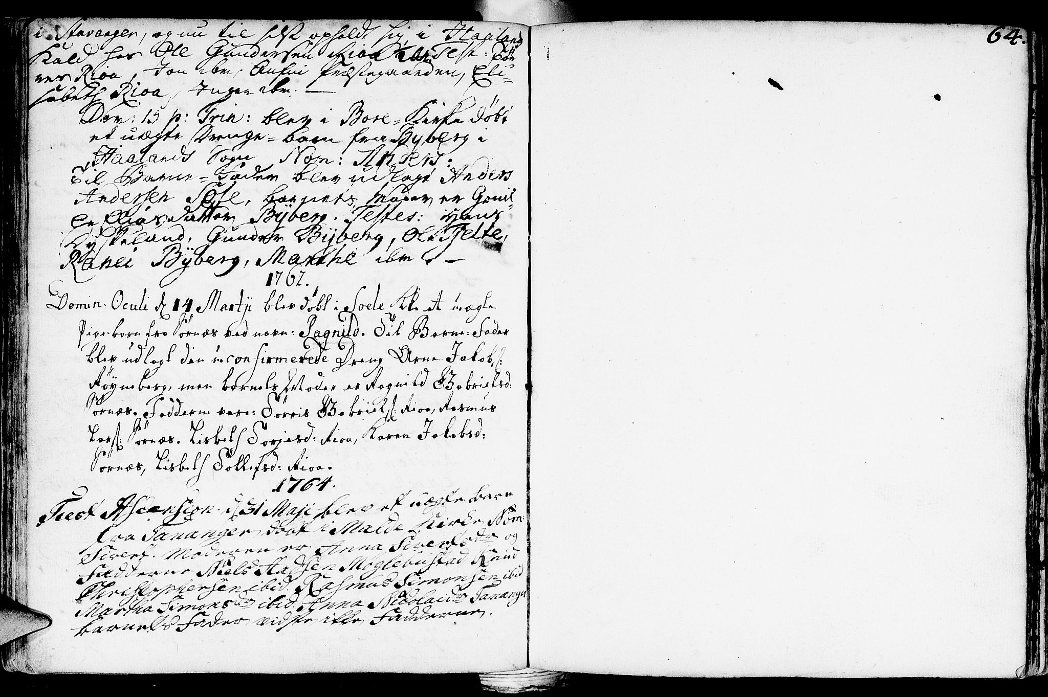 Håland sokneprestkontor, AV/SAST-A-101802/001/30BA/L0002: Parish register (official) no. A 2, 1722-1794, p. 64