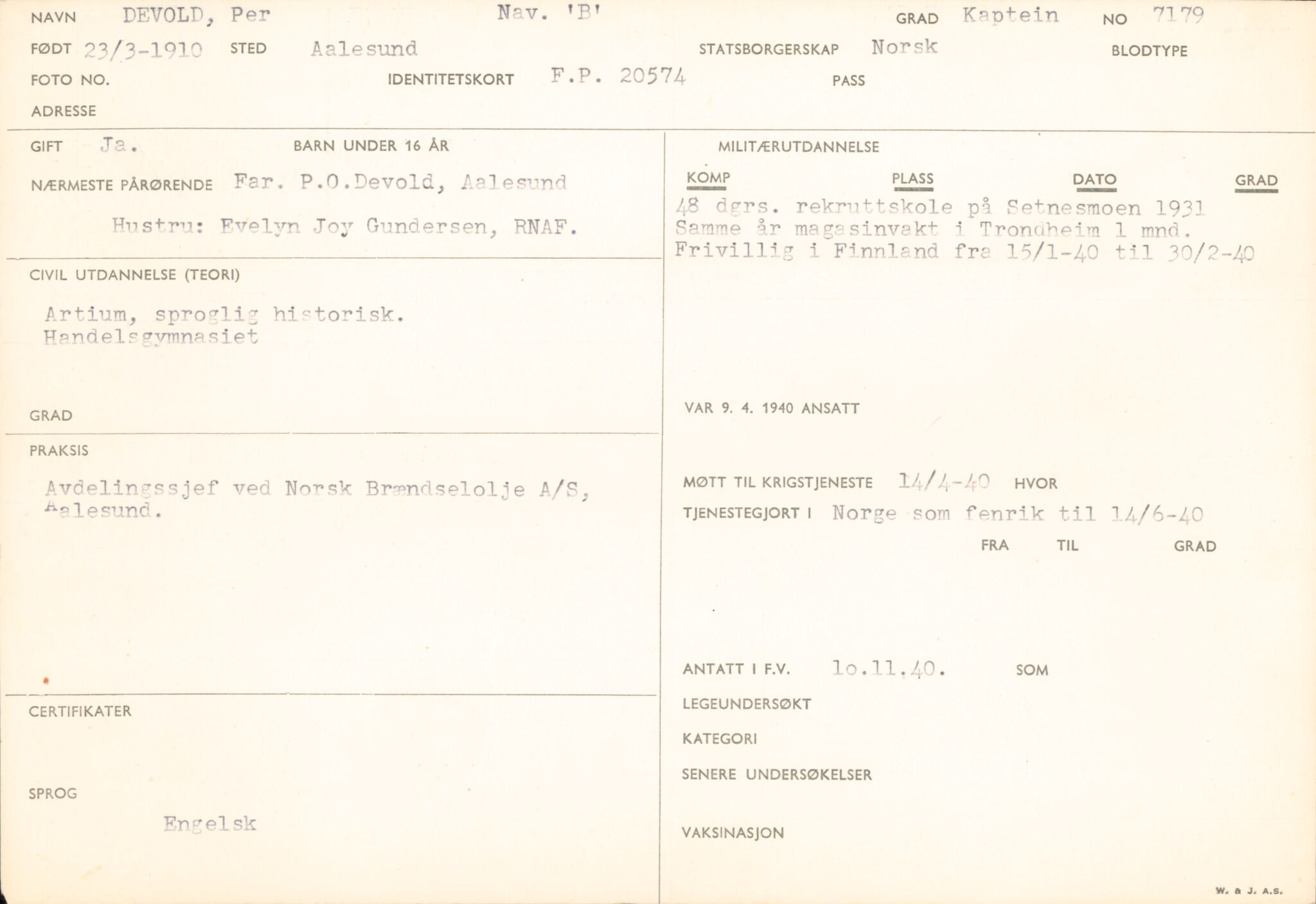 Forsvaret, Forsvarets overkommando/Luftforsvarsstaben, AV/RA-RAFA-4079/P/Pa/L0024: Personellpapirer, 1910, p. 133