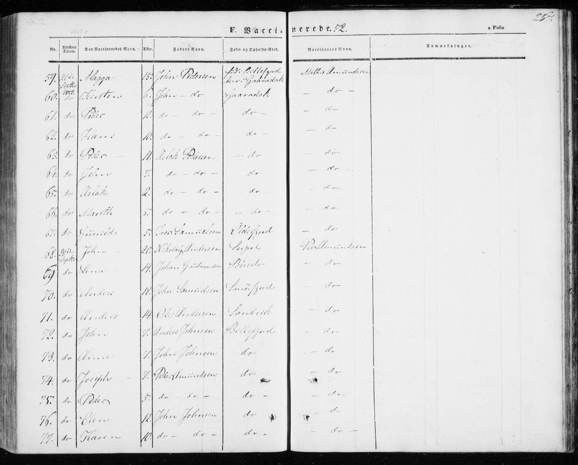 Kistrand/Porsanger sokneprestembete, AV/SATØ-S-1351/H/Ha/L0004.kirke: Parish register (official) no. 4, 1843-1860, p. 267