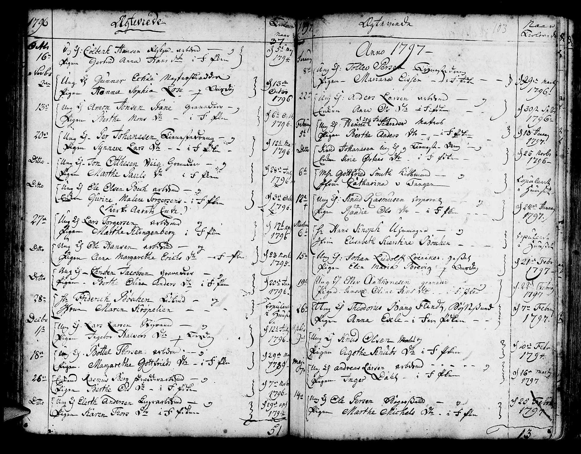 Korskirken sokneprestembete, SAB/A-76101/H/Haa/L0009: Parish register (official) no. A 9, 1743-1861, p. 103