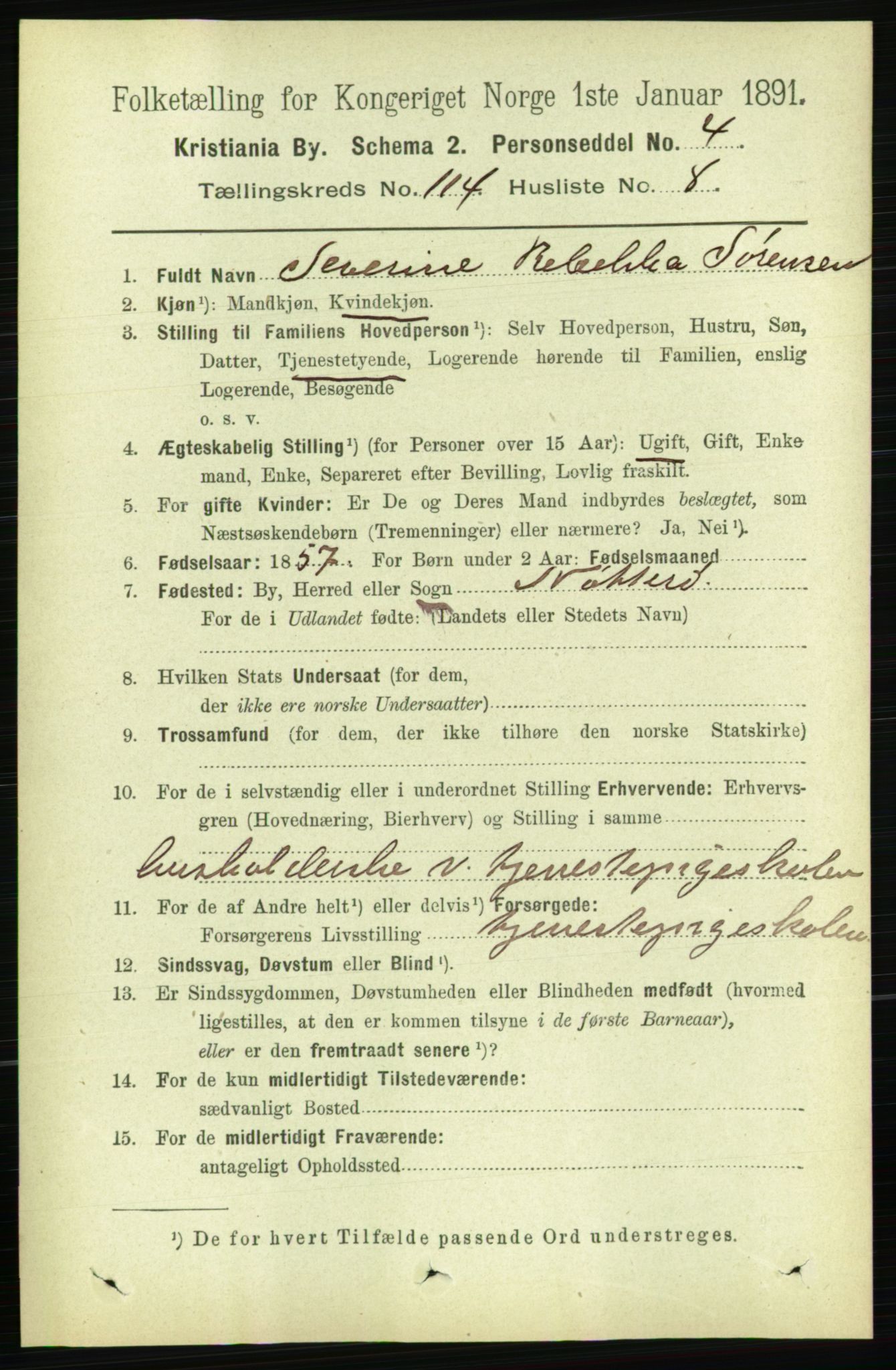 RA, 1891 census for 0301 Kristiania, 1891, p. 60947