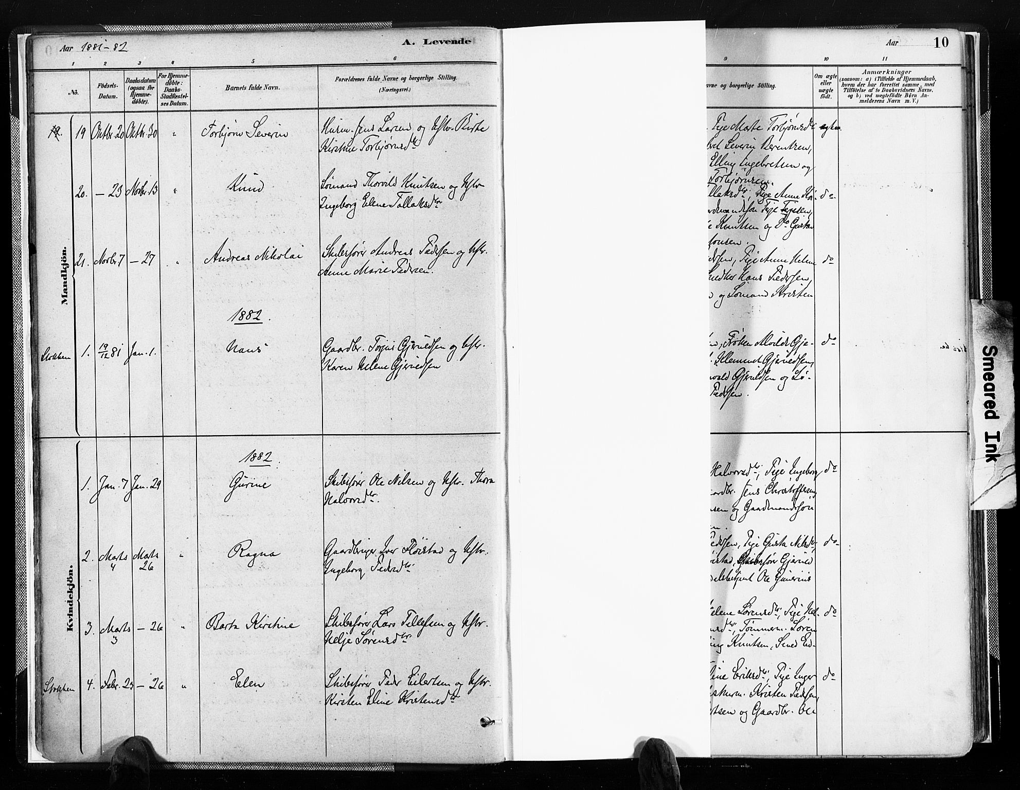 Austre Moland sokneprestkontor, SAK/1111-0001/F/Fa/Faa/L0010: Parish register (official) no. A 10, 1880-1904, p. 10