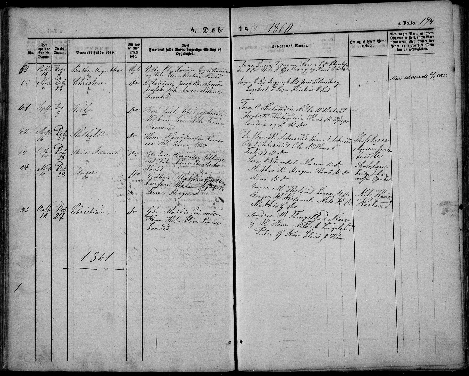 Lardal kirkebøker, SAKO/A-350/F/Fa/L0006: Parish register (official) no. I 6, 1835-1860, p. 174