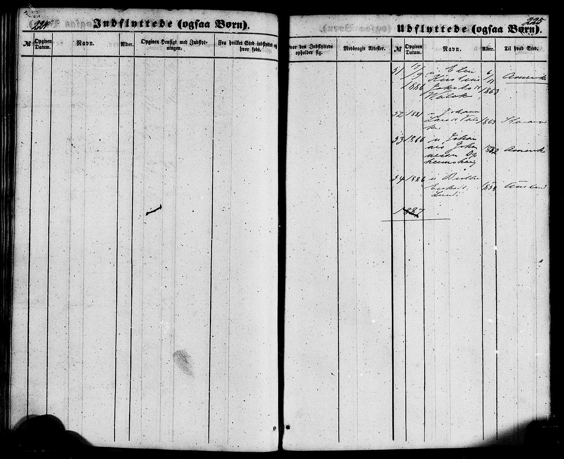 Hafslo sokneprestembete, SAB/A-80301/H/Haa/Haaa/L0018: Parish register (official) no. A 18, 1853-1886, p. 224-225