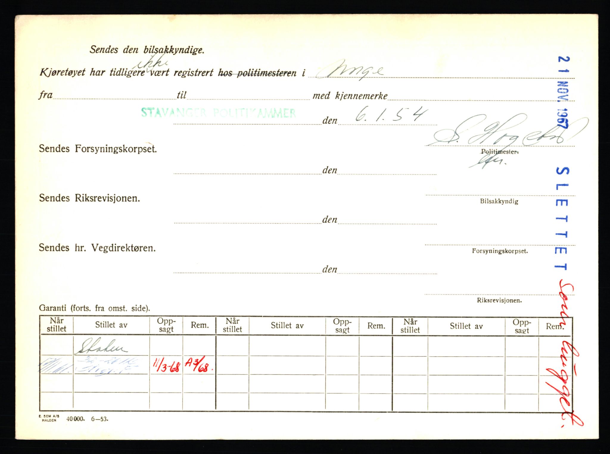 Stavanger trafikkstasjon, AV/SAST-A-101942/0/F/L0012: L-4200 - L-4699, 1930-1971, p. 158