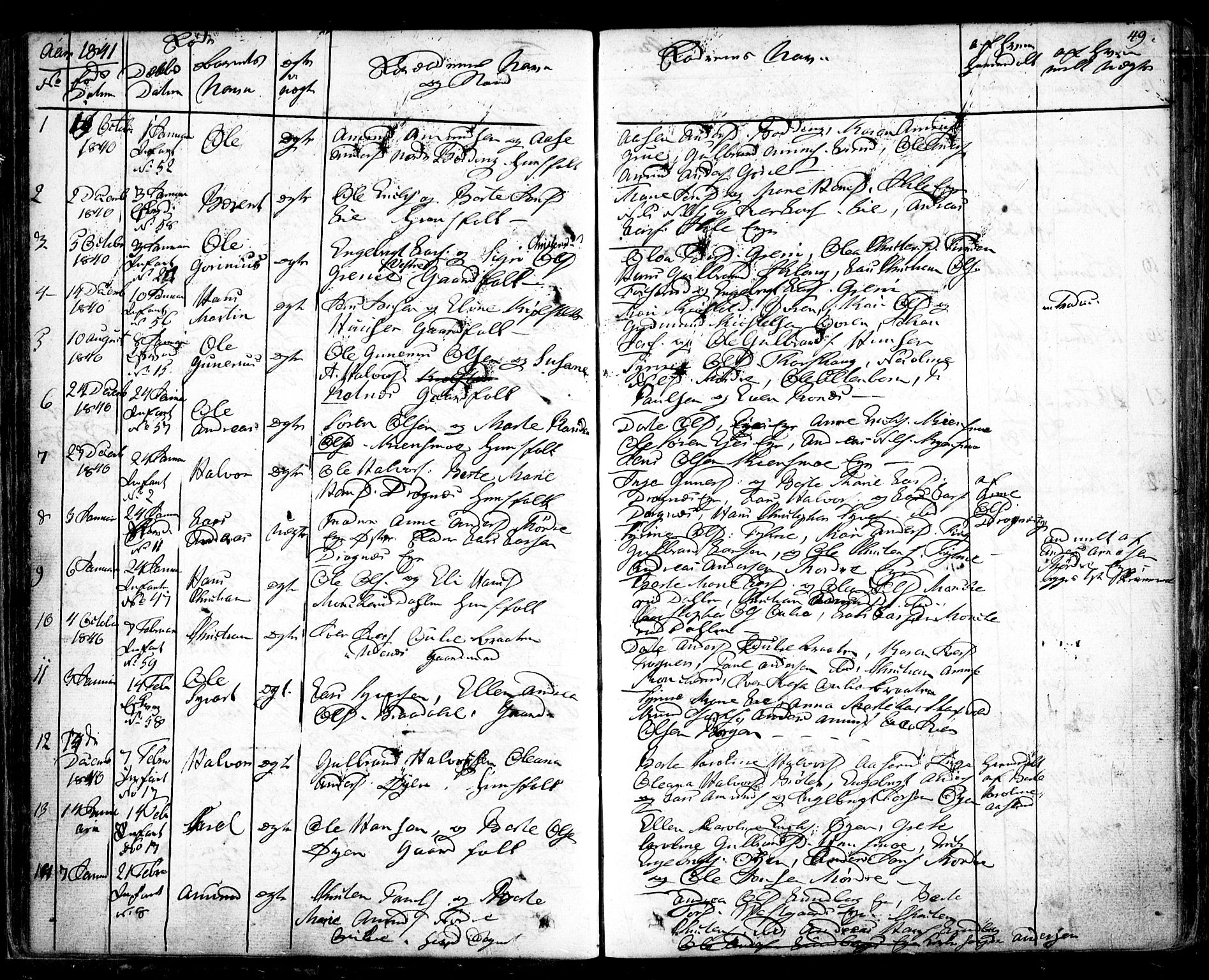 Nes prestekontor Kirkebøker, AV/SAO-A-10410/F/Fa/L0006: Parish register (official) no. I 6, 1833-1845, p. 49