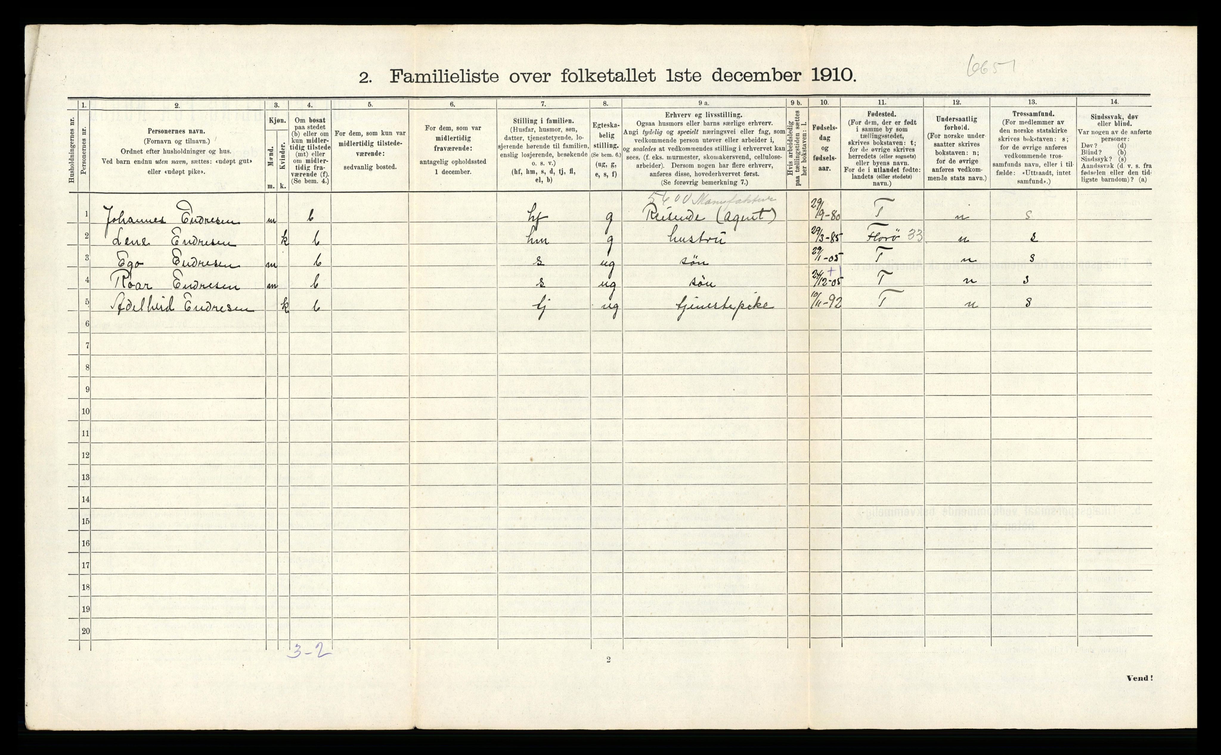 RA, 1910 census for Trondheim, 1910, p. 8268