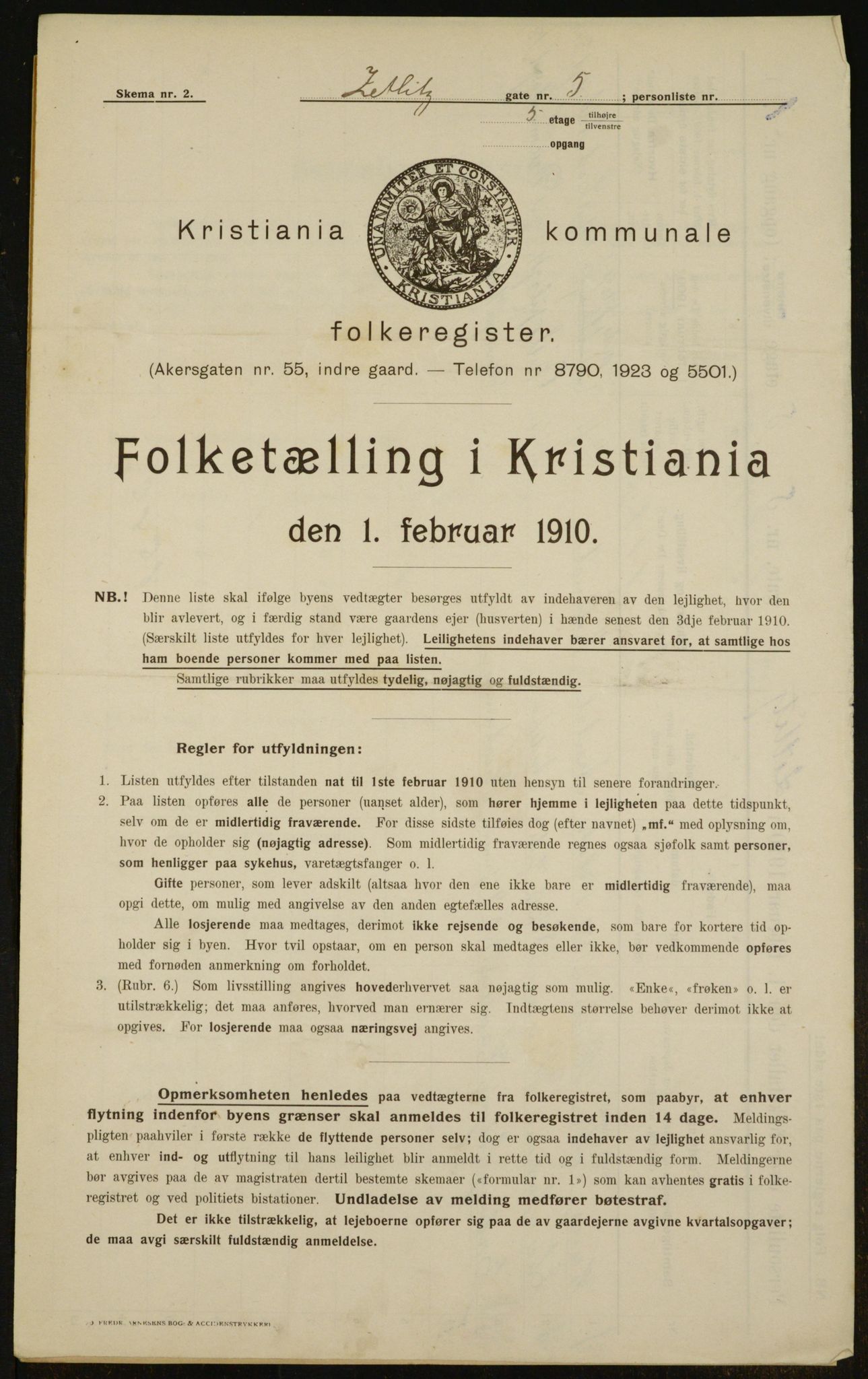 OBA, Municipal Census 1910 for Kristiania, 1910, p. 122027