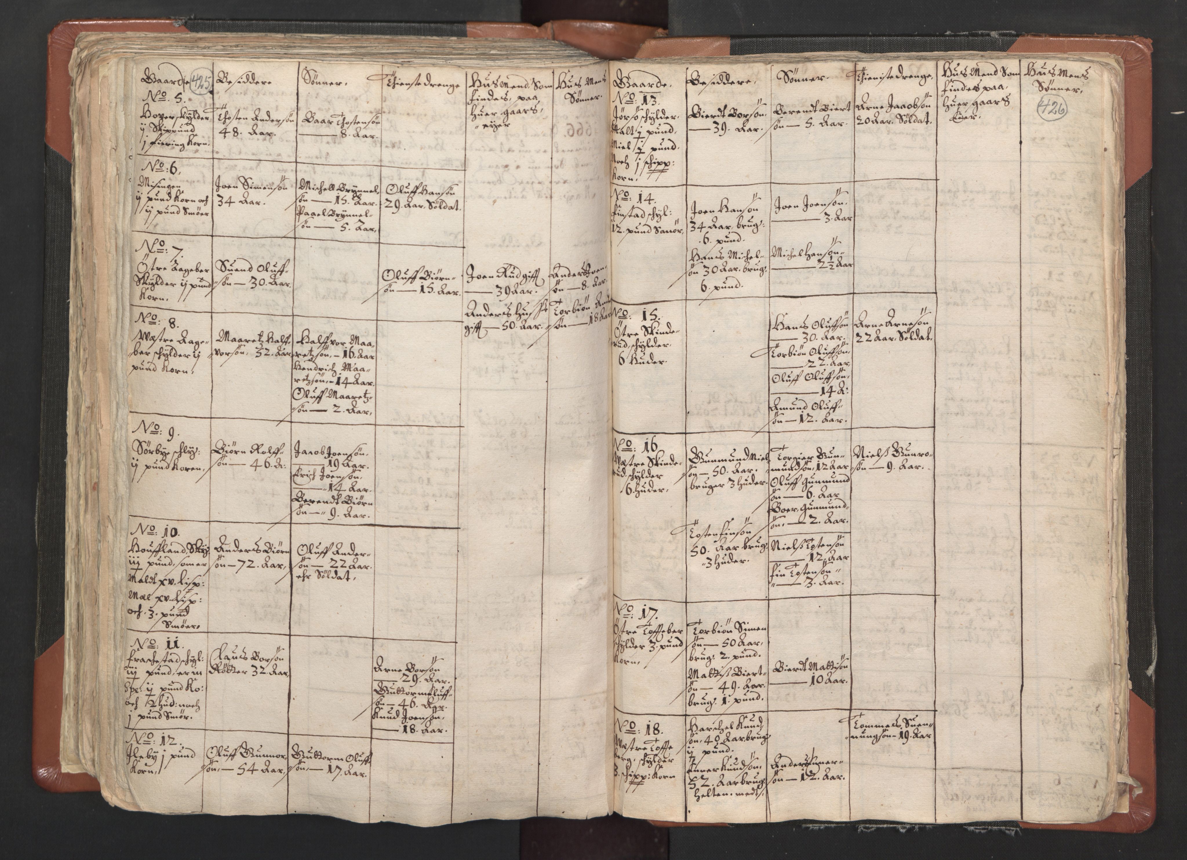 RA, Vicar's Census 1664-1666, no. 1: Nedre Borgesyssel deanery, 1664-1666, p. 425-426