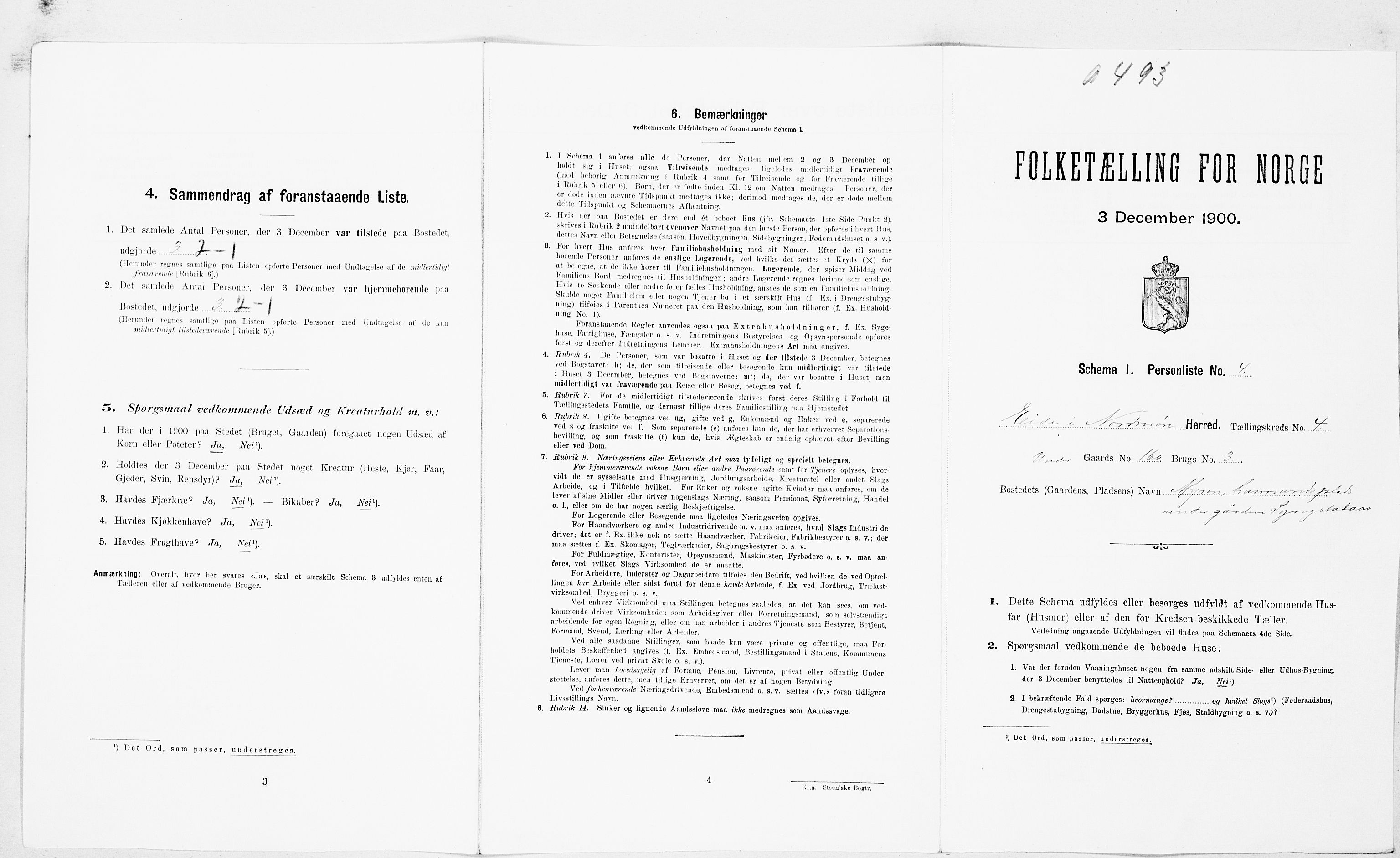 SAT, 1900 census for Eide, 1900, p. 242