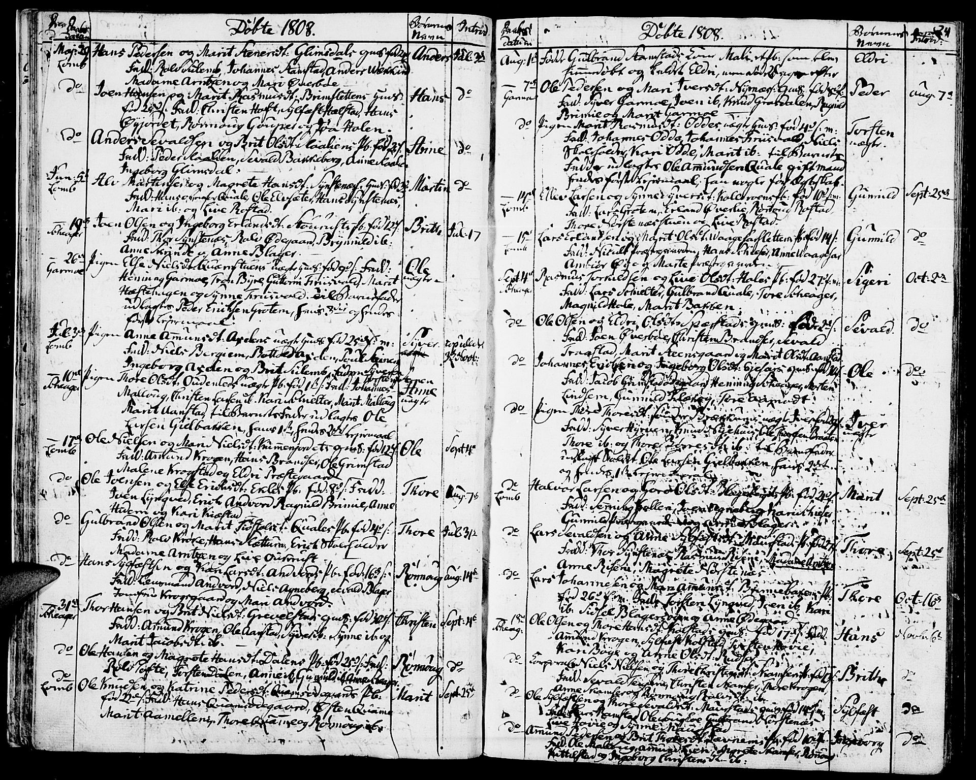 Lom prestekontor, SAH/PREST-070/K/L0003: Parish register (official) no. 3, 1801-1825, p. 24