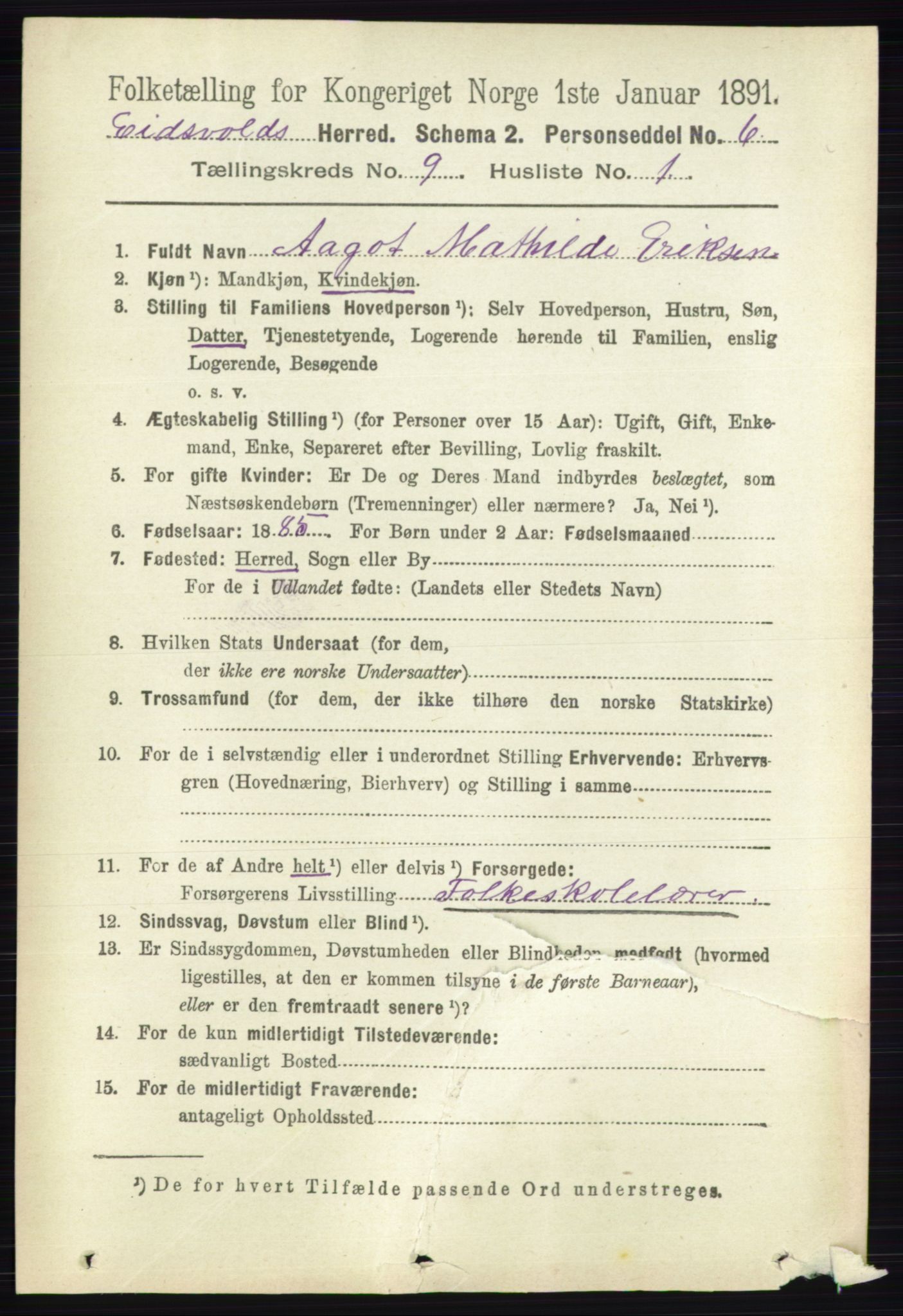 RA, 1891 census for 0237 Eidsvoll, 1891, p. 6539