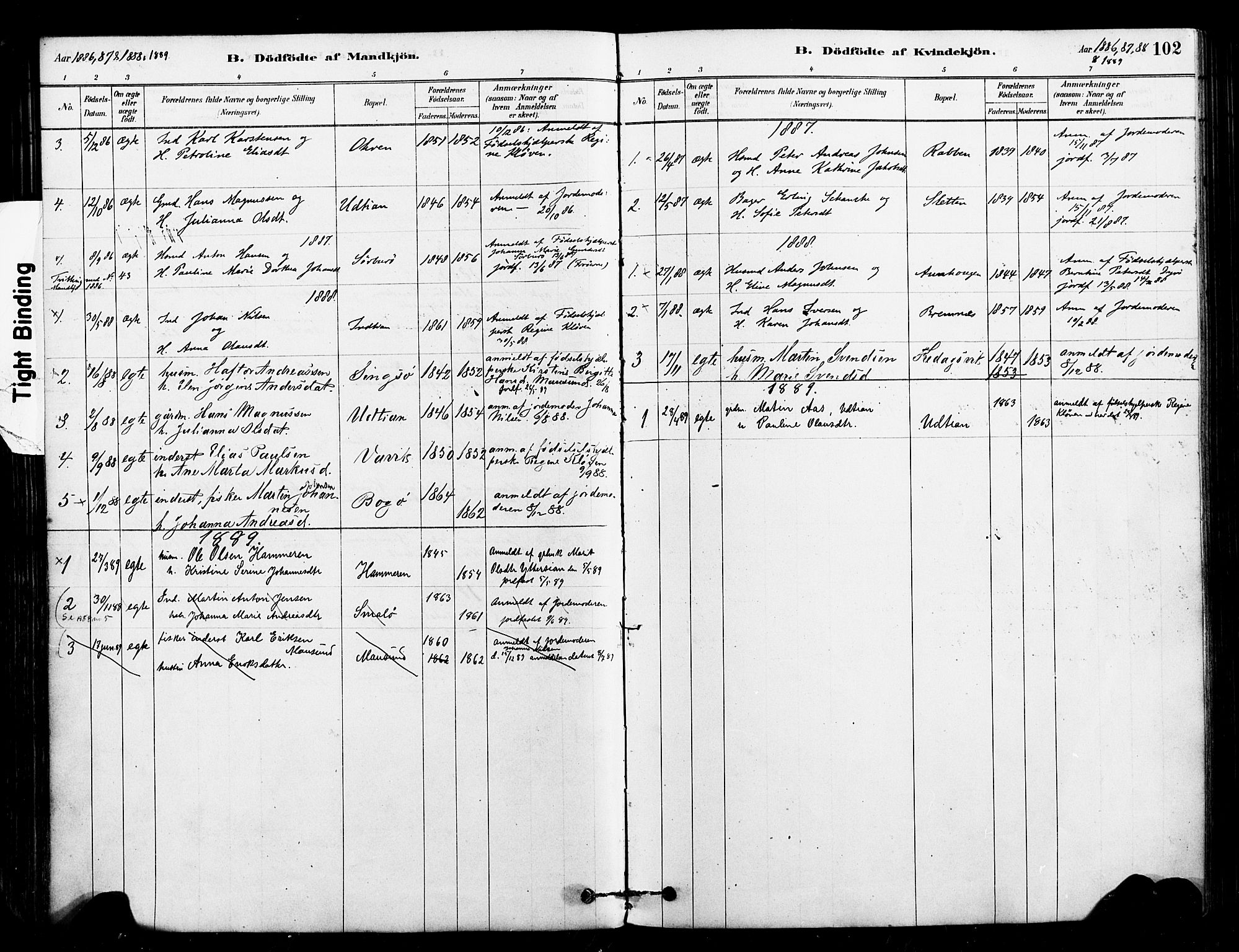 Ministerialprotokoller, klokkerbøker og fødselsregistre - Sør-Trøndelag, SAT/A-1456/640/L0578: Parish register (official) no. 640A03, 1879-1889, p. 102