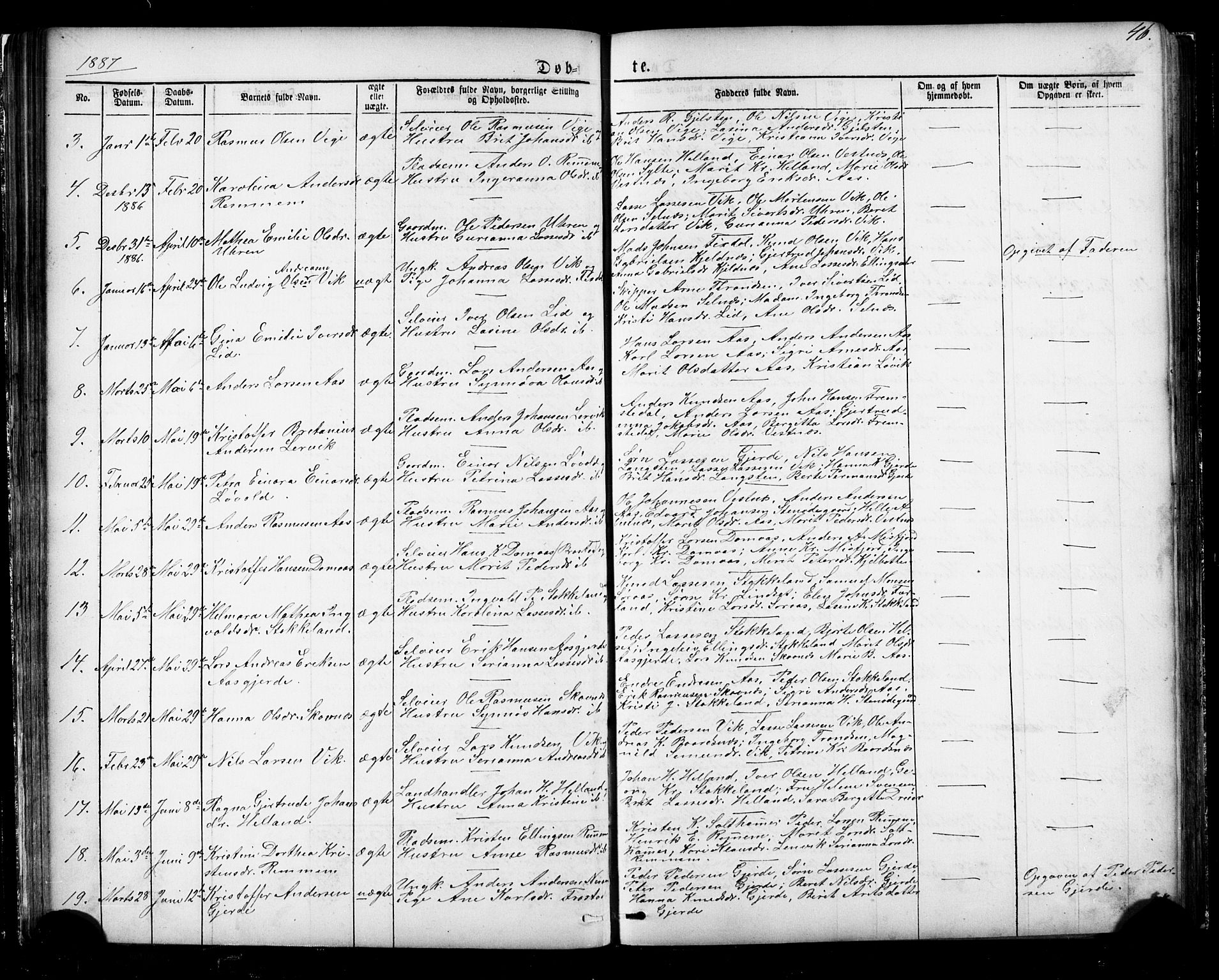 Ministerialprotokoller, klokkerbøker og fødselsregistre - Møre og Romsdal, AV/SAT-A-1454/539/L0536: Parish register (copy) no. 539C02, 1867-1913, p. 46