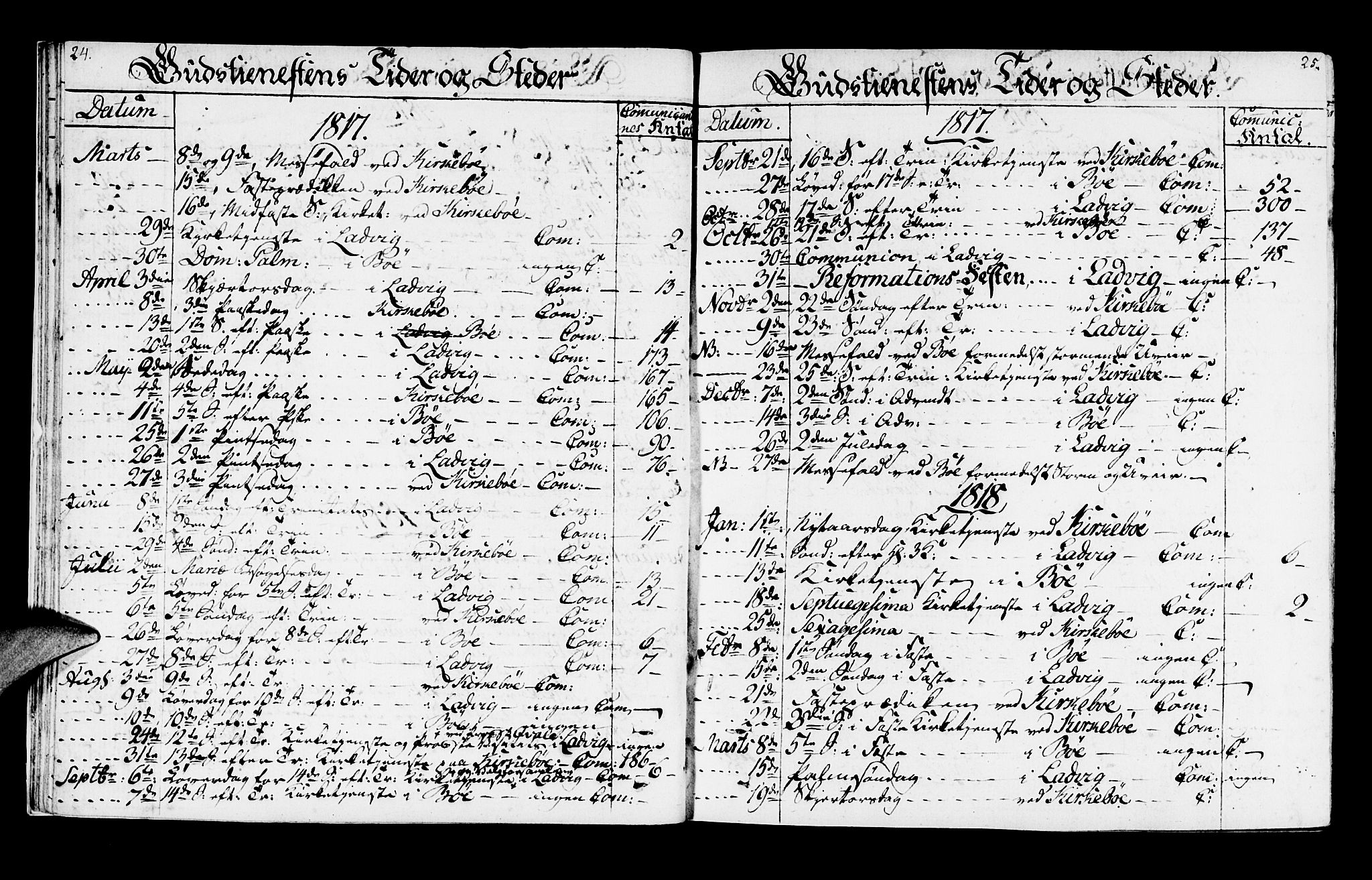 Lavik sokneprestembete, AV/SAB-A-80901: Parish register (official) no. A 1, 1809-1822, p. 24-25