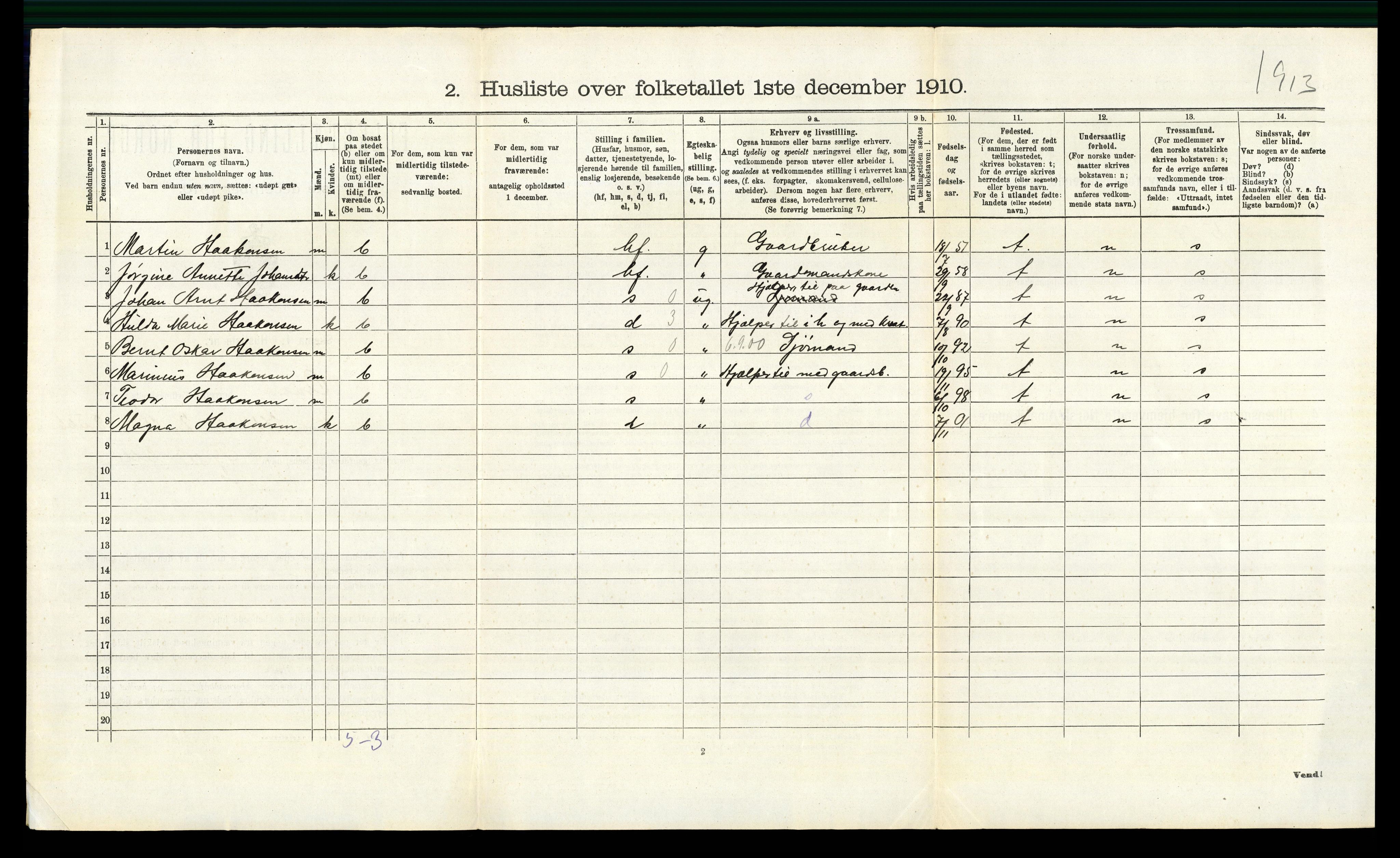 RA, 1910 census for Onsøy, 1910, p. 1614