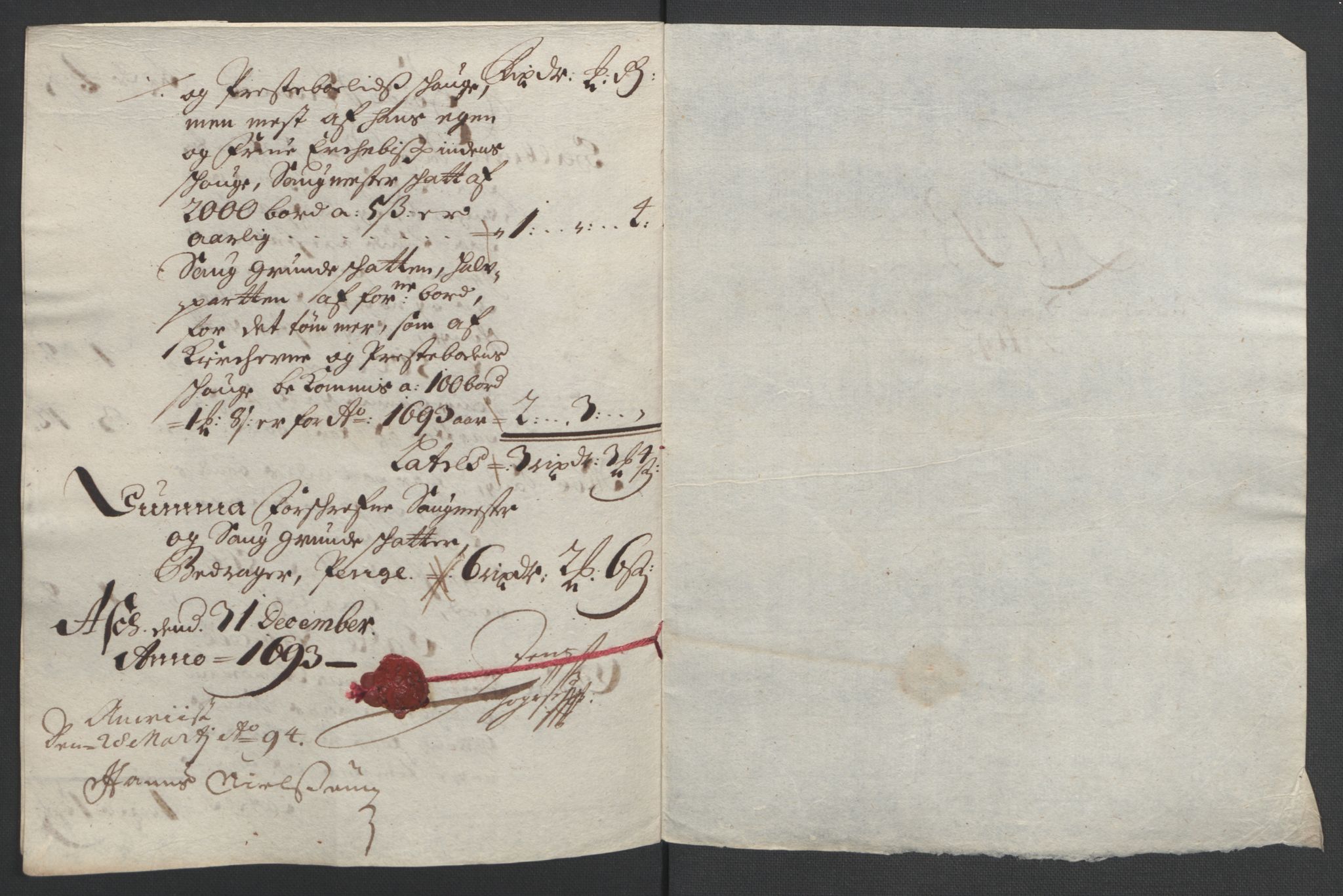 Rentekammeret inntil 1814, Reviderte regnskaper, Fogderegnskap, AV/RA-EA-4092/R53/L3421: Fogderegnskap Sunn- og Nordfjord, 1693-1694, p. 57