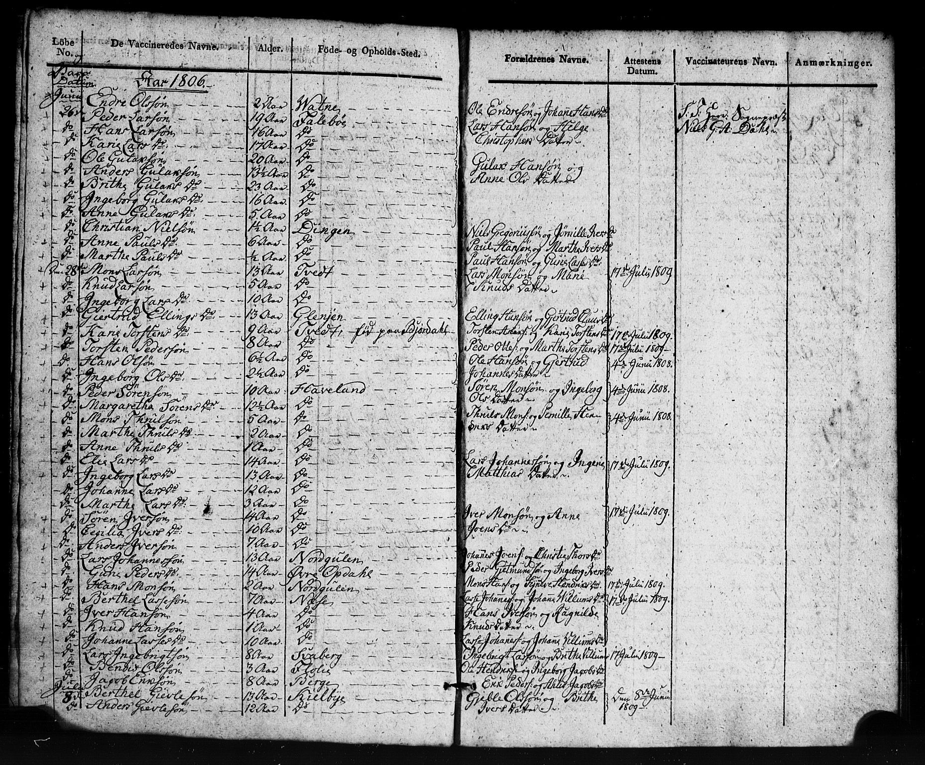 Gulen sokneprestembete, AV/SAB-A-80201/H/Haa/Haaa/L0024: Parish register (official) no. A 24, 1806-1821, p. 3