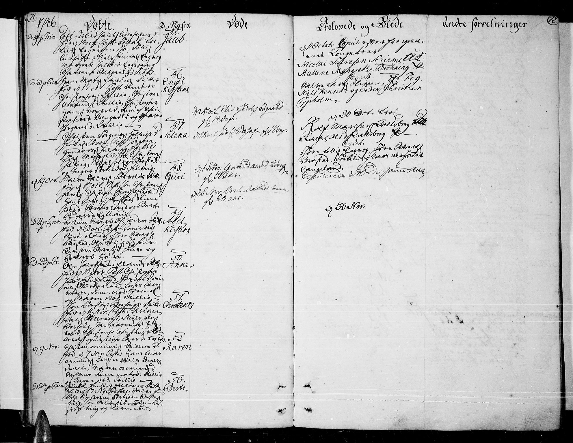 Lista sokneprestkontor, AV/SAK-1111-0027/F/Fa/L0003: Parish register (official) no. A 3 /1, 1743-1767, p. 71-72