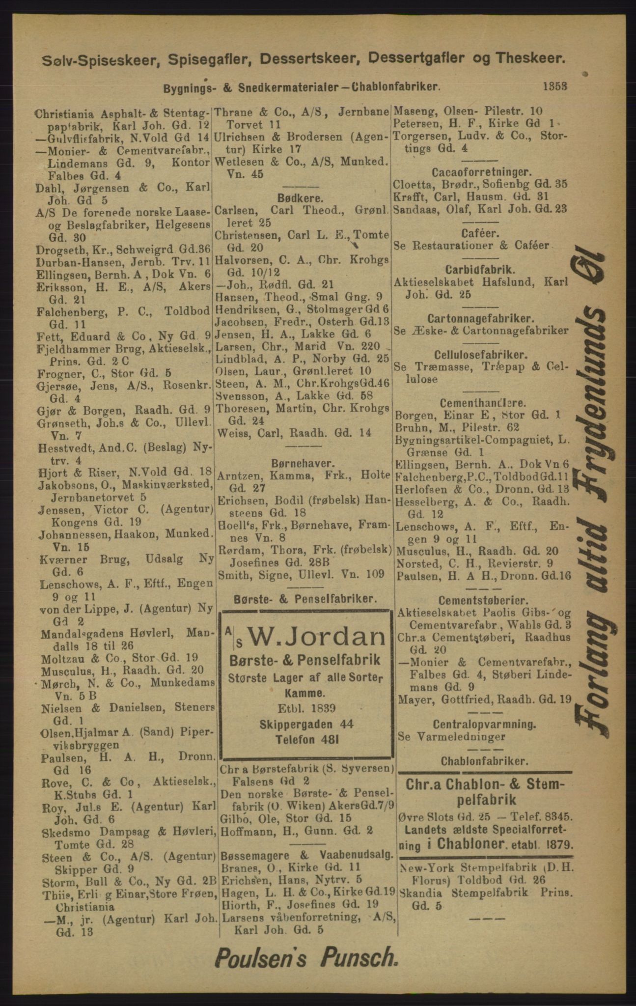 Kristiania/Oslo adressebok, PUBL/-, 1905, p. 1353