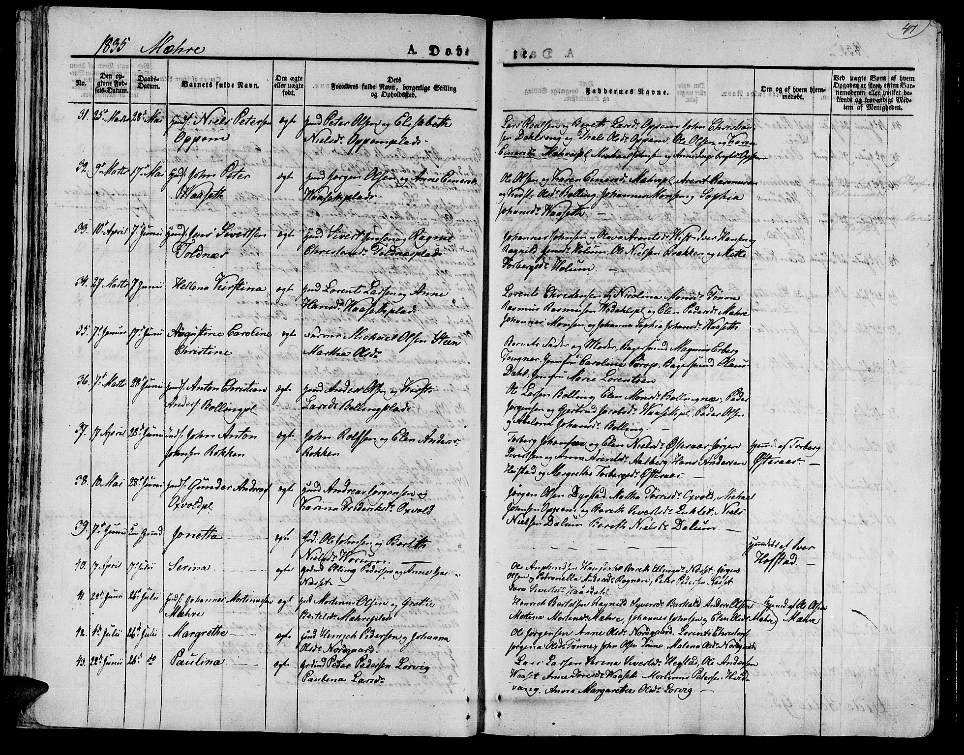 Ministerialprotokoller, klokkerbøker og fødselsregistre - Nord-Trøndelag, AV/SAT-A-1458/735/L0336: Parish register (official) no. 735A05 /1, 1825-1835, p. 47