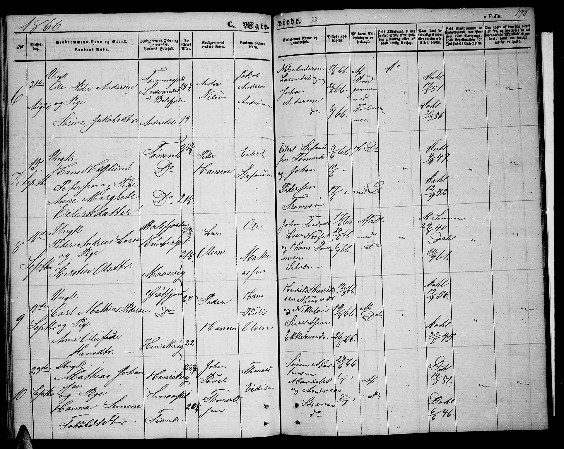 Tromsøysund sokneprestkontor, AV/SATØ-S-1304/G/Gb/L0001klokker: Parish register (copy) no. 1, 1857-1869, p. 190