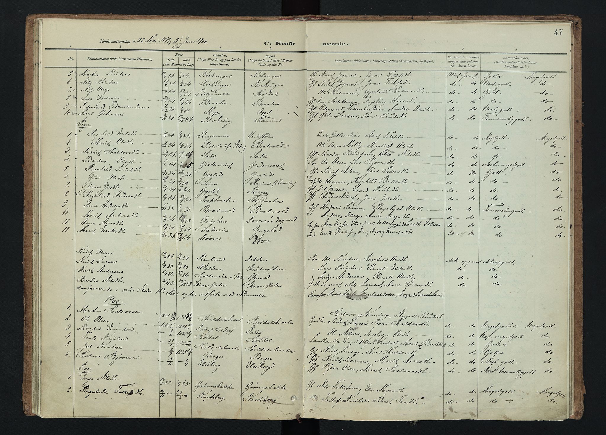 Nord-Aurdal prestekontor, SAH/PREST-132/H/Ha/Haa/L0015: Parish register (official) no. 15, 1896-1914, p. 47