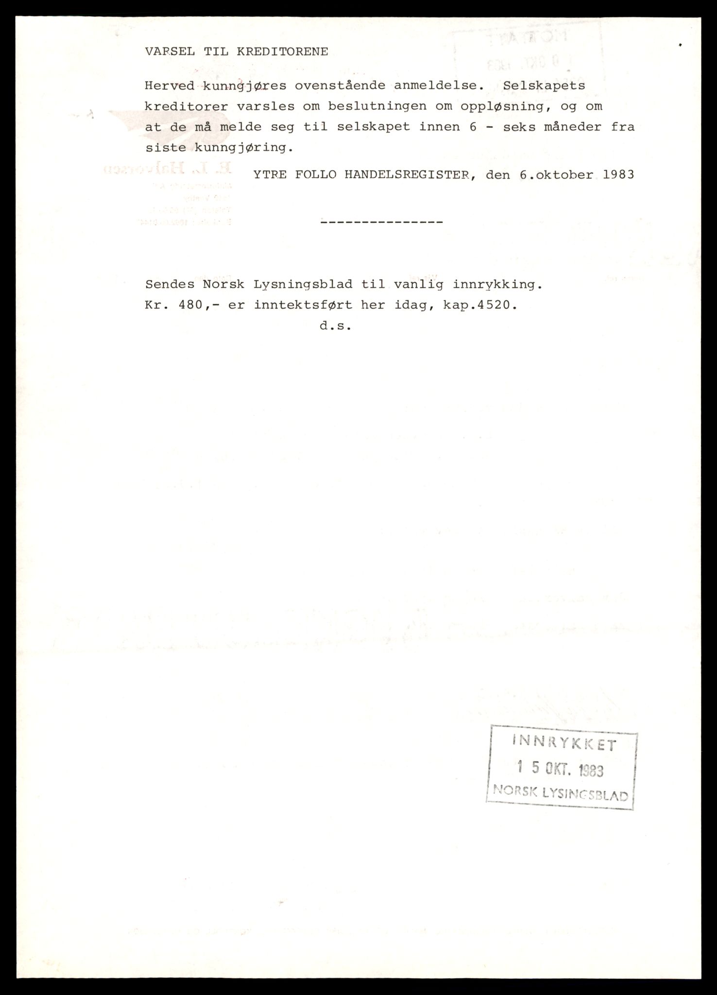 Ytre Follo tingrett, AV/SAT-A-10177/K/Kb/Kba/L0011: Aksjeselskap, El - Fj, 1890-1989, p. 4