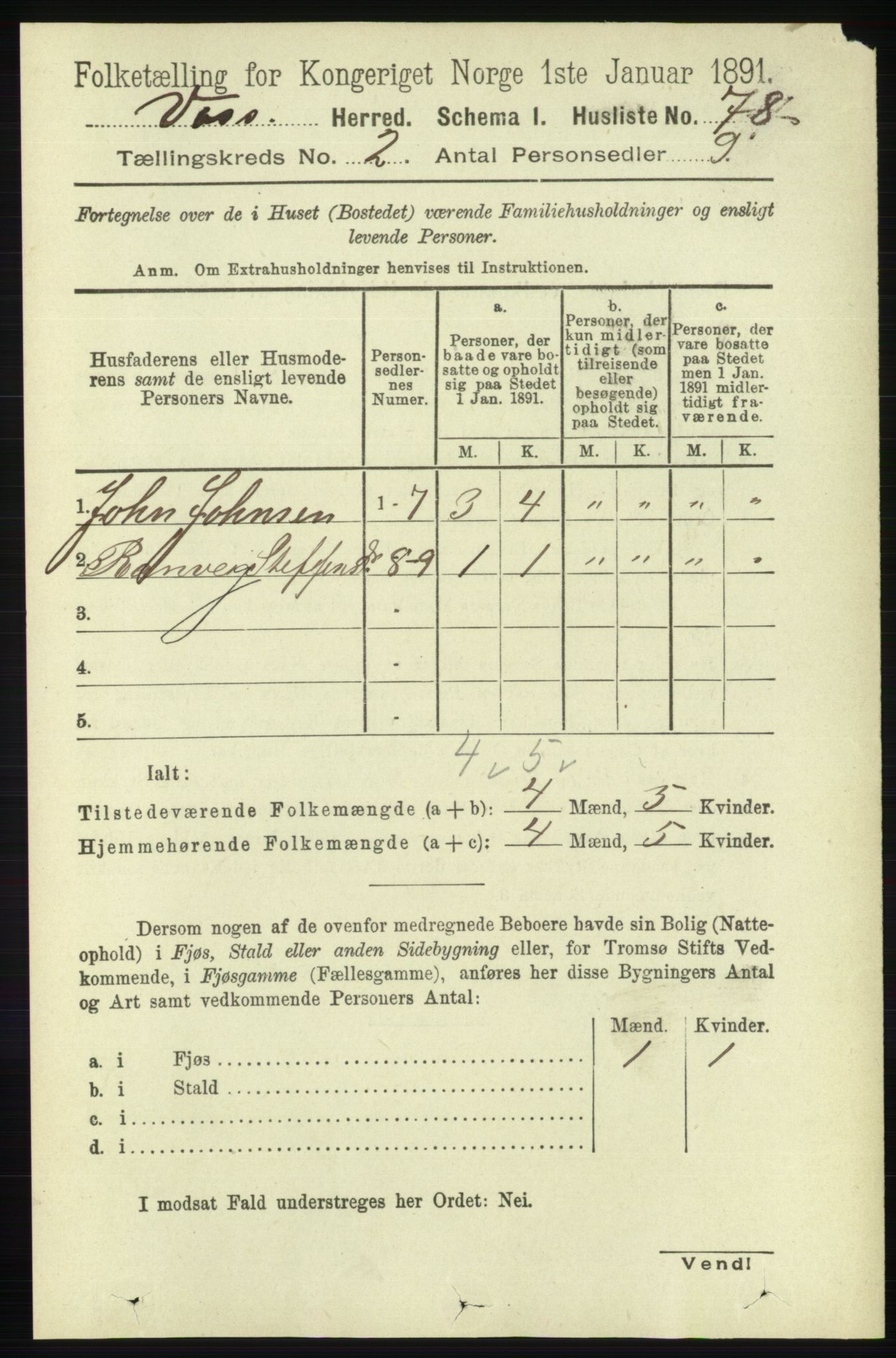 RA, 1891 census for 1235 Voss, 1891, p. 620