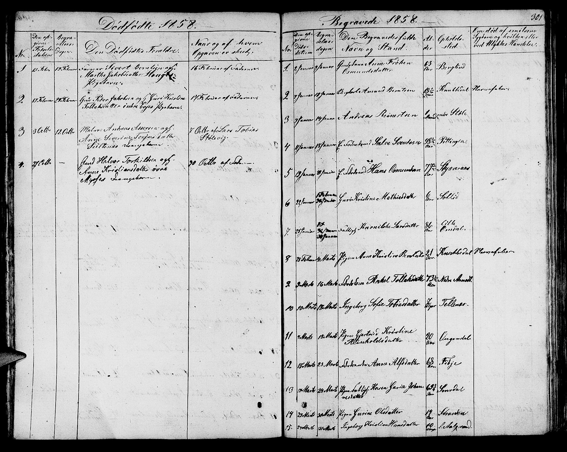 Sokndal sokneprestkontor, SAST/A-101808: Parish register (copy) no. B 2, 1849-1865, p. 301