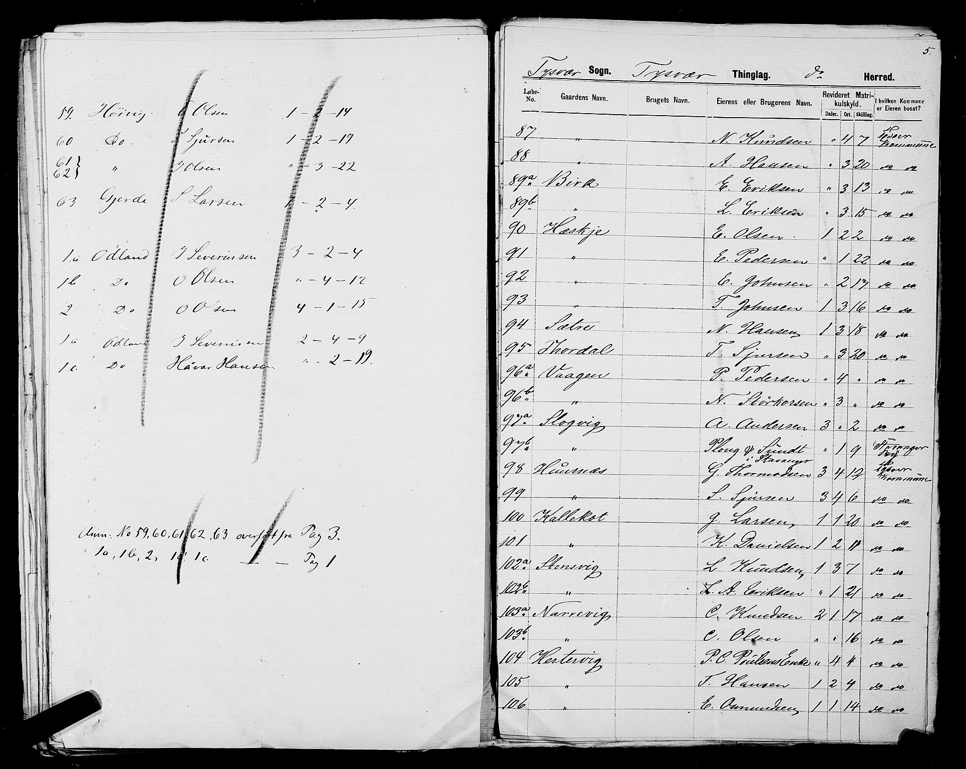 SAST, 1875 census for 1146P Tysvær, 1875, p. 29