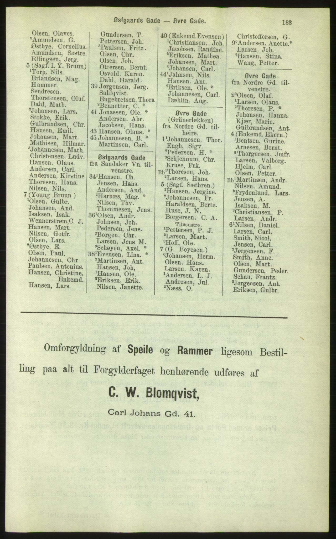 Kristiania/Oslo adressebok, PUBL/-, 1884, p. 133