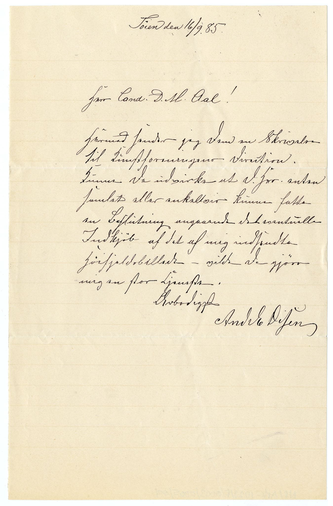 Diderik Maria Aalls brevsamling, NF/Ark-1023/F/L0003: D.M. Aalls brevsamling. D - G, 1797-1889, p. 119