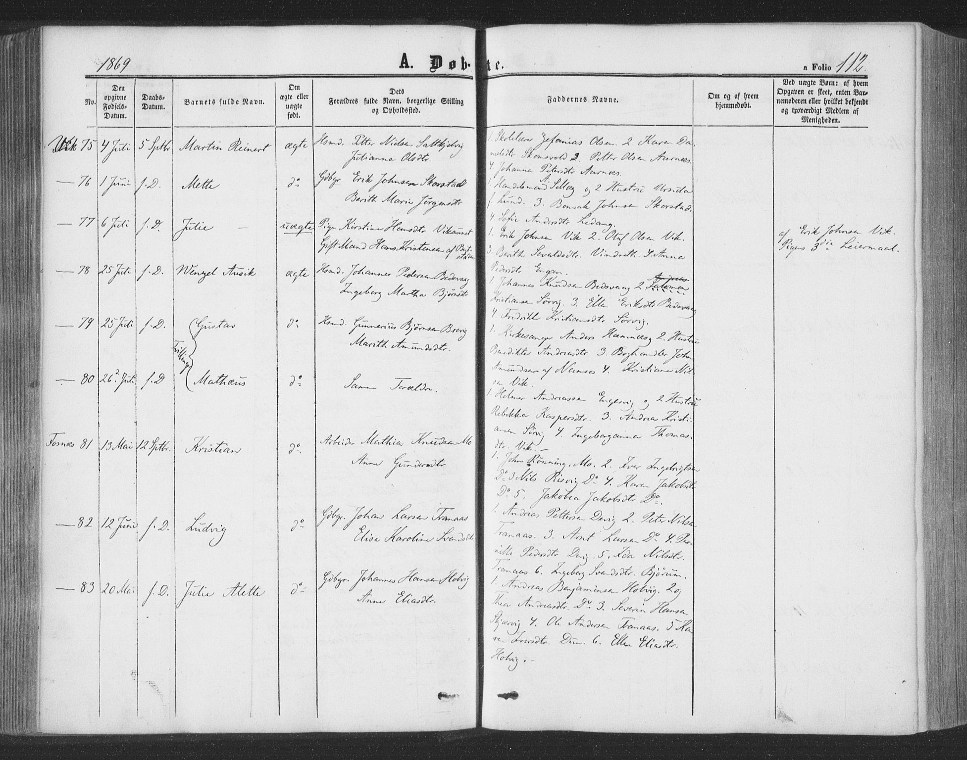 Ministerialprotokoller, klokkerbøker og fødselsregistre - Nord-Trøndelag, AV/SAT-A-1458/773/L0615: Parish register (official) no. 773A06, 1857-1870, p. 112