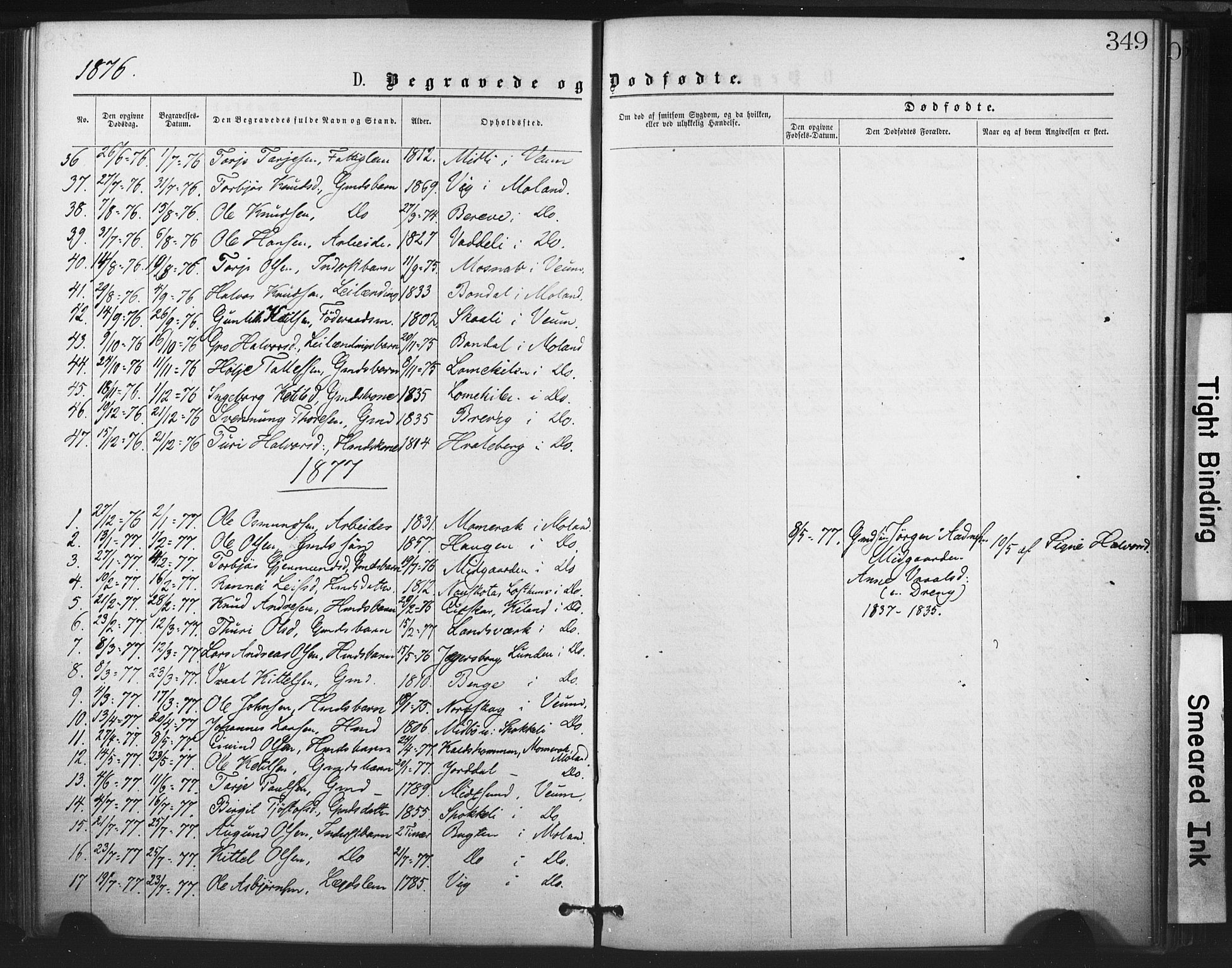 Fyresdal kirkebøker, SAKO/A-263/F/Fa/L0006: Parish register (official) no. I 6, 1872-1886, p. 349