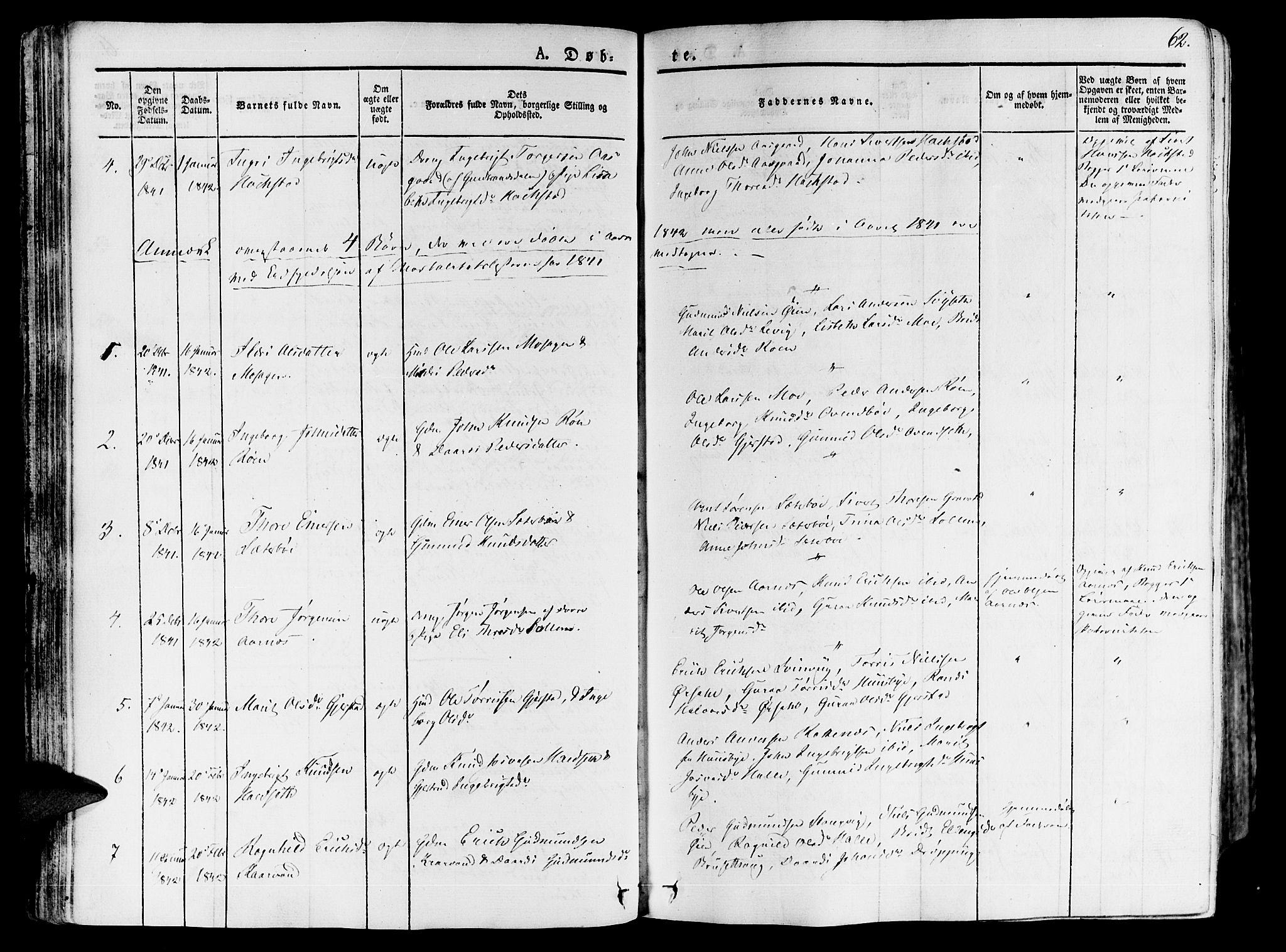 Ministerialprotokoller, klokkerbøker og fødselsregistre - Møre og Romsdal, SAT/A-1454/592/L1024: Parish register (official) no. 592A03 /1, 1831-1849, p. 62