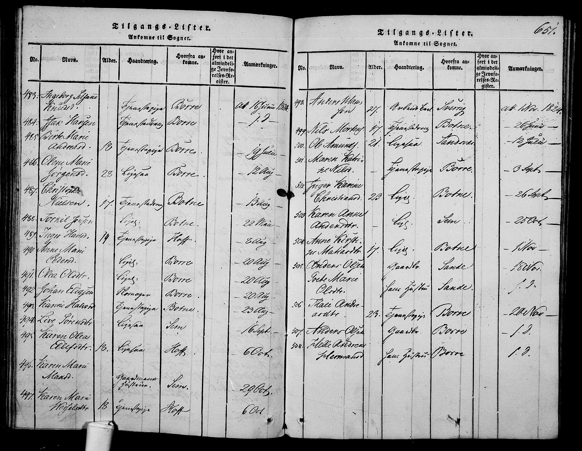 Våle kirkebøker, AV/SAKO-A-334/F/Fa/L0007: Parish register (official) no. I 7, 1814-1824, p. 650-651